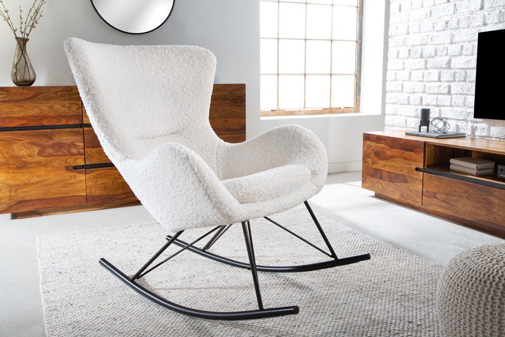 riess-ambiente Schaukelstuhl SCANDINAVIA SWING weiß / schwarz (Einzelartike günstig online kaufen