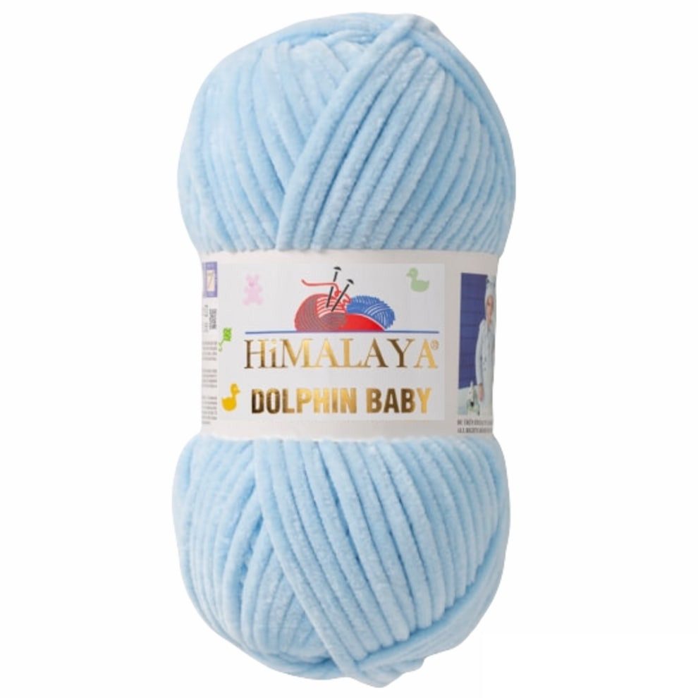 Himalaya Strickfein Himalaya Dolphin Baby Bulky Chenille Garn 80306 - hellblau Häkelwolle, (1-St)