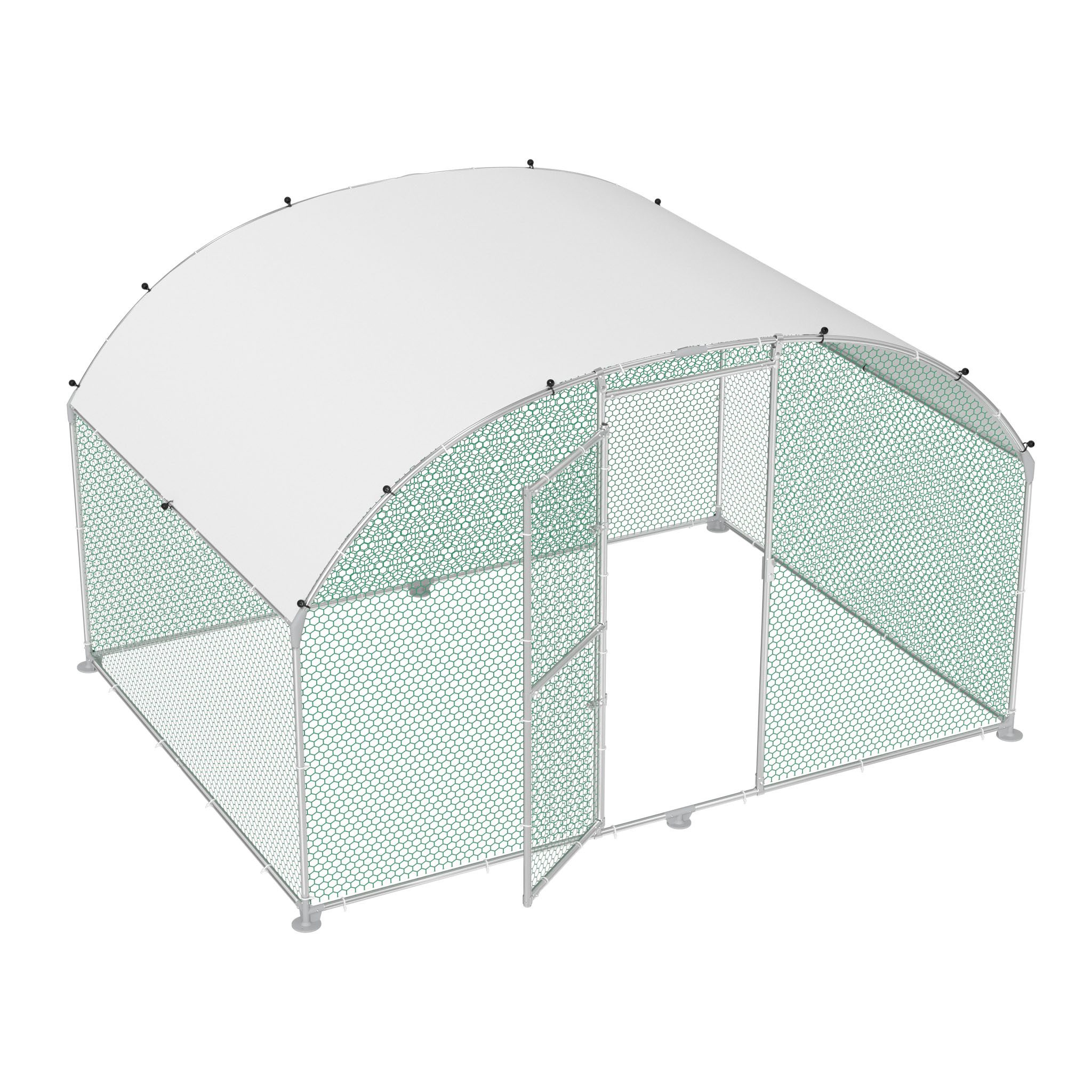 FIVMEN Hühnerstall Hühnerstall Haustierkäfig Verzinkter Stahlrahmen Bogenaufsatz, Hühnerkäfig Voliere mit Dachplane für Heimtiergehege Vogelkäfig