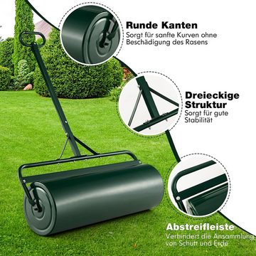 KOMFOTTEU Rasenwalze 90cm 63L,Gartenwalze Handwalze mit Wasser & Sand