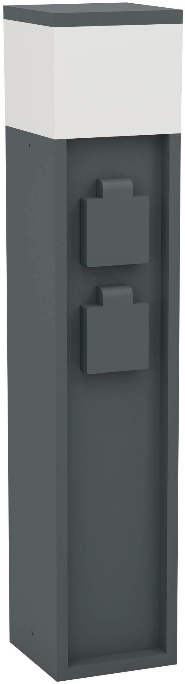 EGLO Gartensteckdose Park 5 Außenlampe, Gartensteckdose, Stromverteiler außen, IP54, Lampe, 1-St., L10 x B10 x H50 cm, 1X25W exkl. 220-240V / 16A / max. 3520W