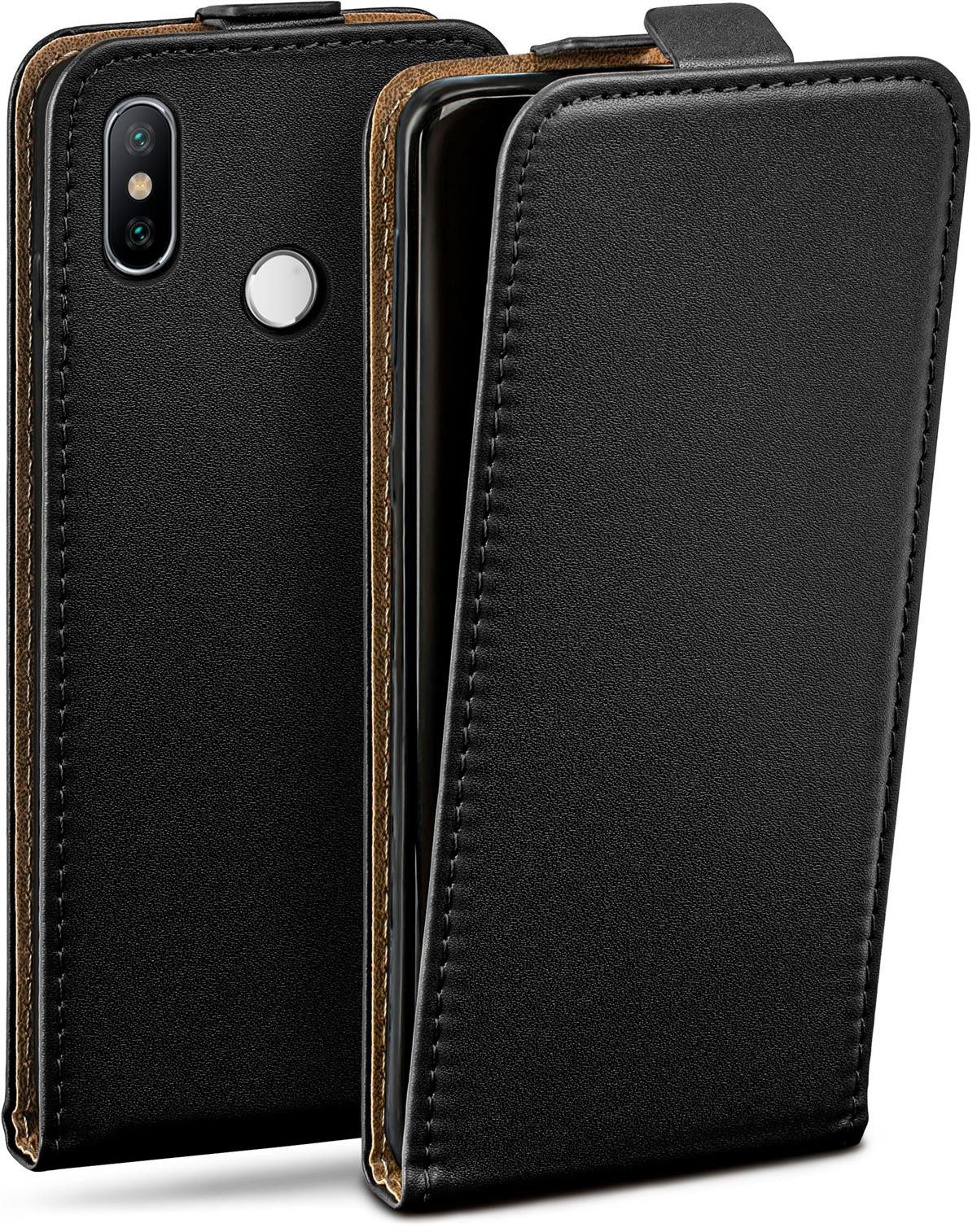moex Handyhülle für Xiaomi Mi A2 Lite Hülle Klappbar Flip Case Schwarz 5,84 Zoll, 360 Grad Schutz Handytasche Leder Optik PU Lederhülle Cover Klapphülle
