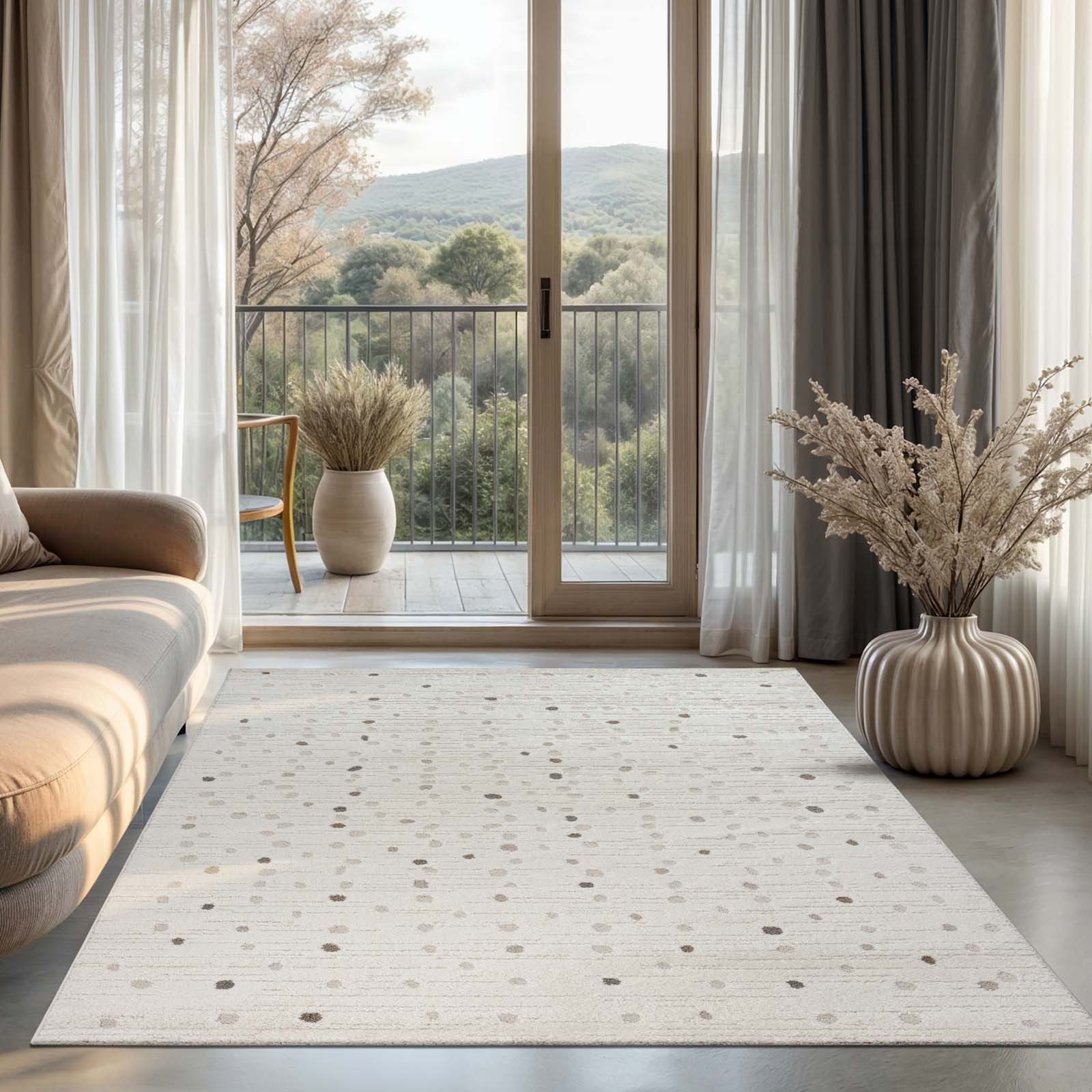 TaraCarpet Teppich Emilia Creativ Punkte Pastellfarben Wohnzimmer Schlafzim günstig online kaufen