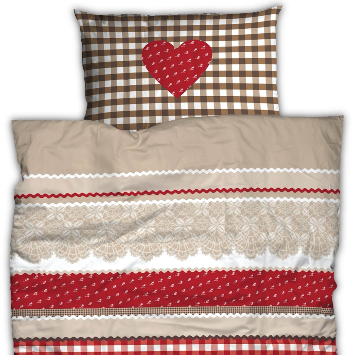 CASATEX Bettwäsche Landhaus, Renforcé, 2 teilig, Alm, Hütte, Girlande, Roma günstig online kaufen