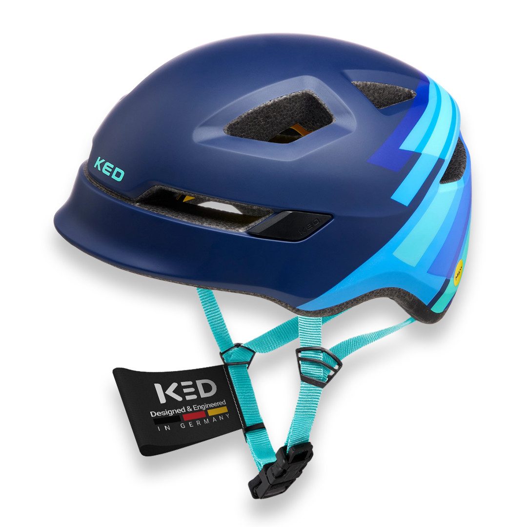 KED Kinderfahrradhelm POP Kinderhelm, Leicht Mit 8 Belüftungsöffnungen, MIPS Schutz, LED-Rücklicht