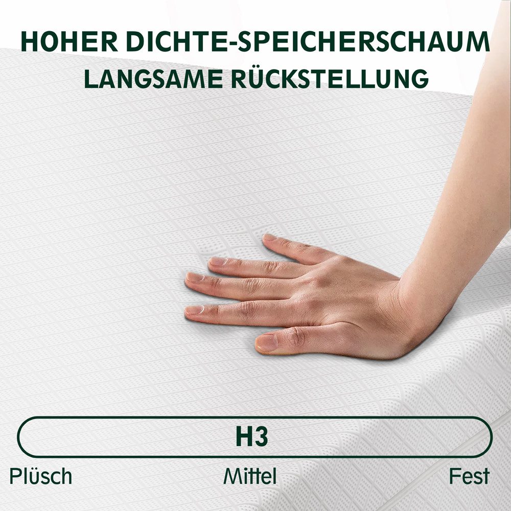 GLIESE Polsterbett Bettgestell mit Matratze Set (90 x 200 cm Bettgestell + Matratze Set), in H3