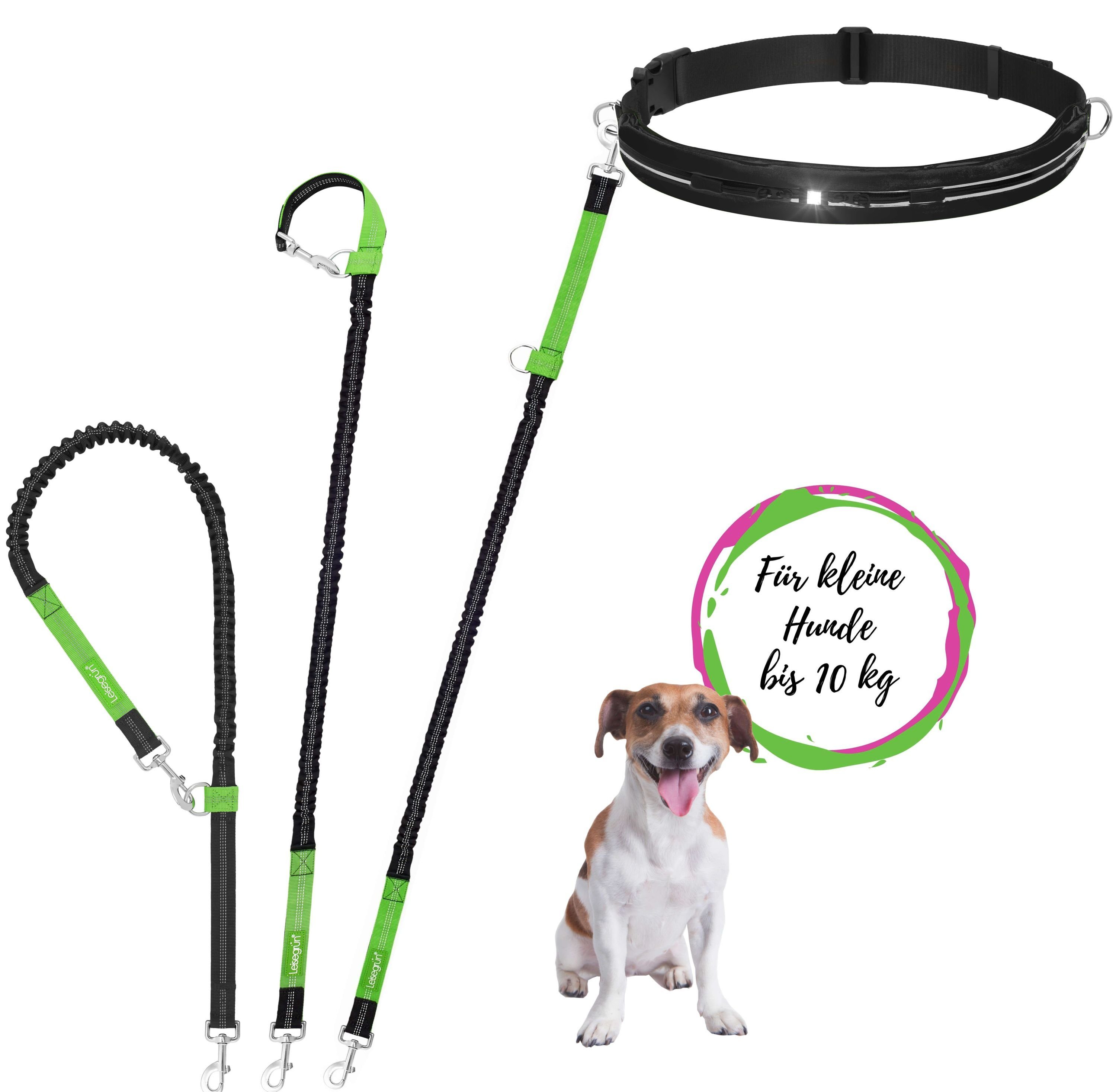 Leisegrün Joggingleine Joggingleine für kleine Hunde mit Bauchgurt, Nylon