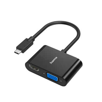 Hama Video-Adapter 2in1 USB-C-Stecker - VGA & HDMI™-Buchse Ultra-HD 4K USB-Adapter USB-C zu HDMI, VGA, 15 cm