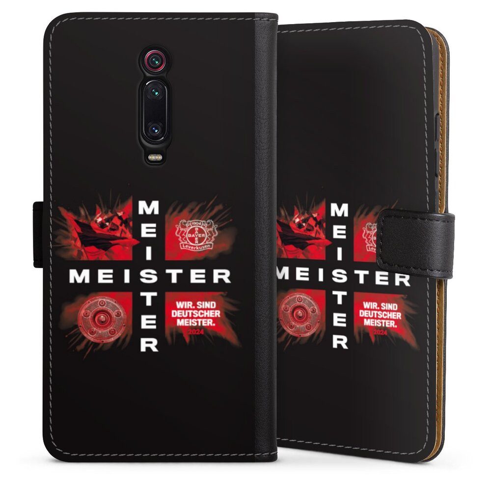 DeinDesign Handyhülle Bayer 04 Leverkusen Meister Offizielles Lizenzprodukt, Xiaomi Mi 9T Hülle Handy Flip Case Wallet Cover Handytasche Leder