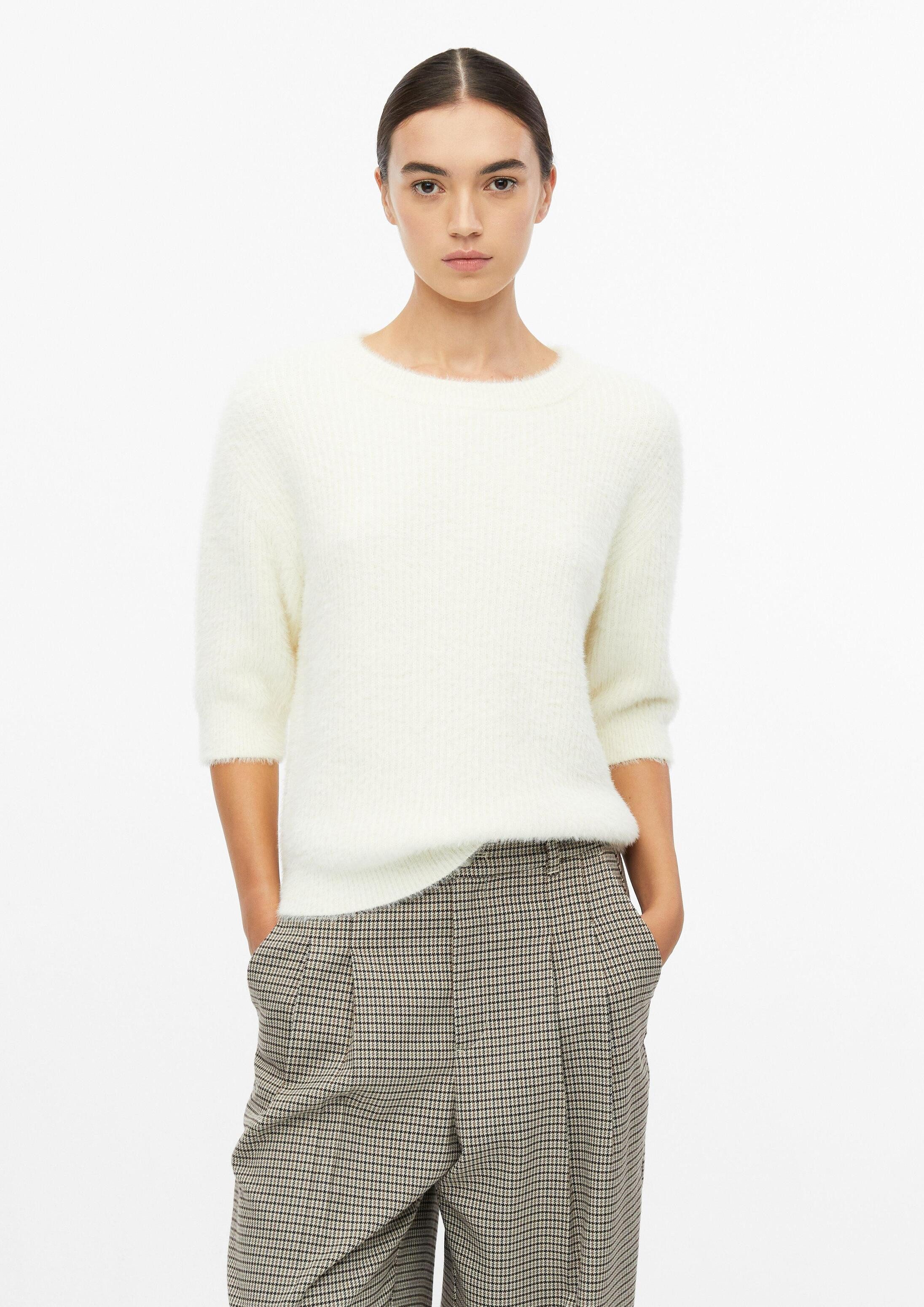 s.Oliver Kurzarmpullover Strickpullover Weicher Strickpullover mit Effektgarn
