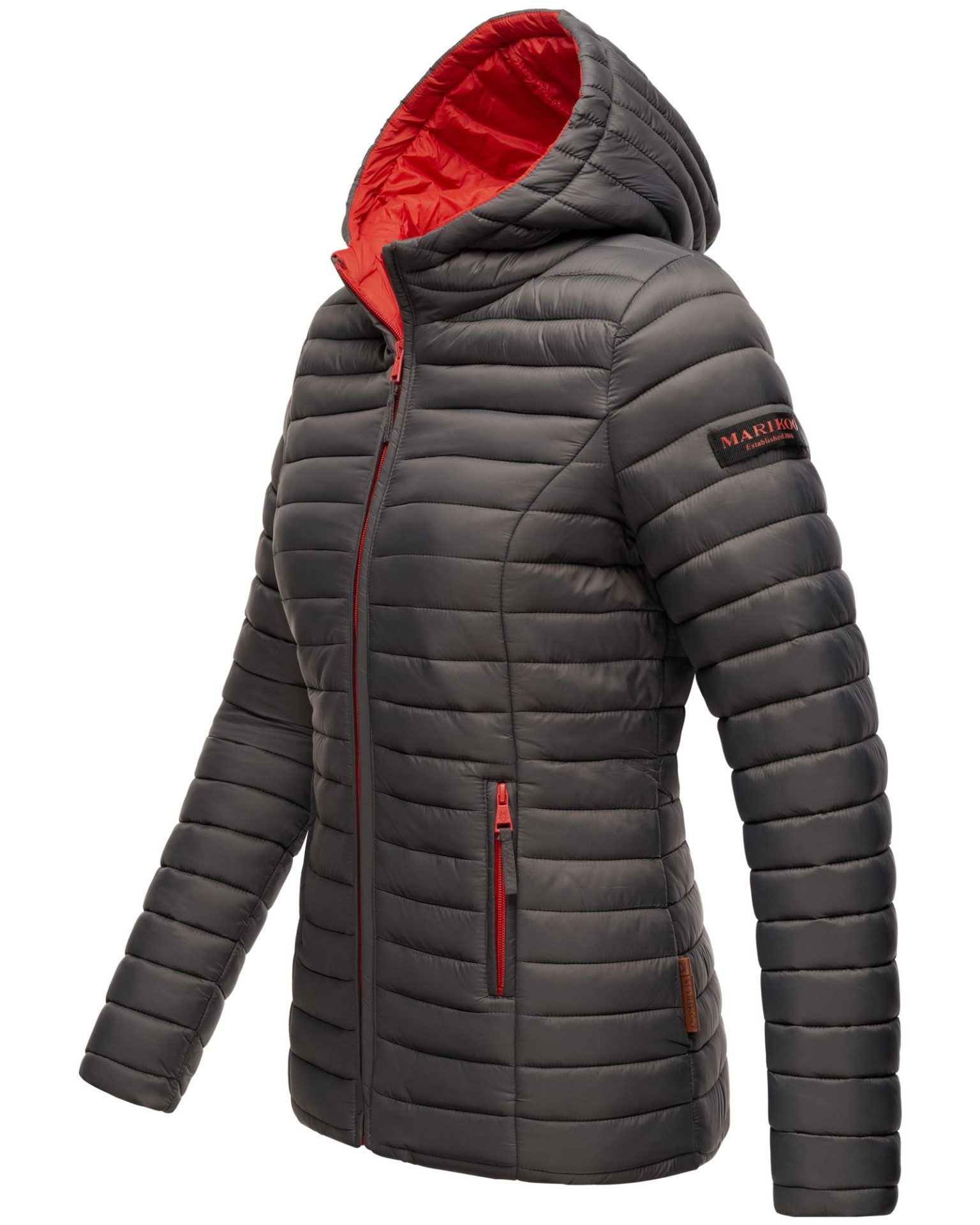 Marikoo Steppjacke Marikoo Asraa Damen Steppjacke B857 Übergangsjacke mit kontrastfarbendem Reißverschluss