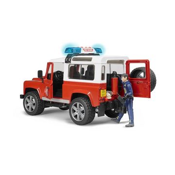 Bruder® Spielzeug-Feuerwehr 02596 Land Rover Defender Station Wagon, Feuerwehreinsatzwagen mit Feuerwehrmann