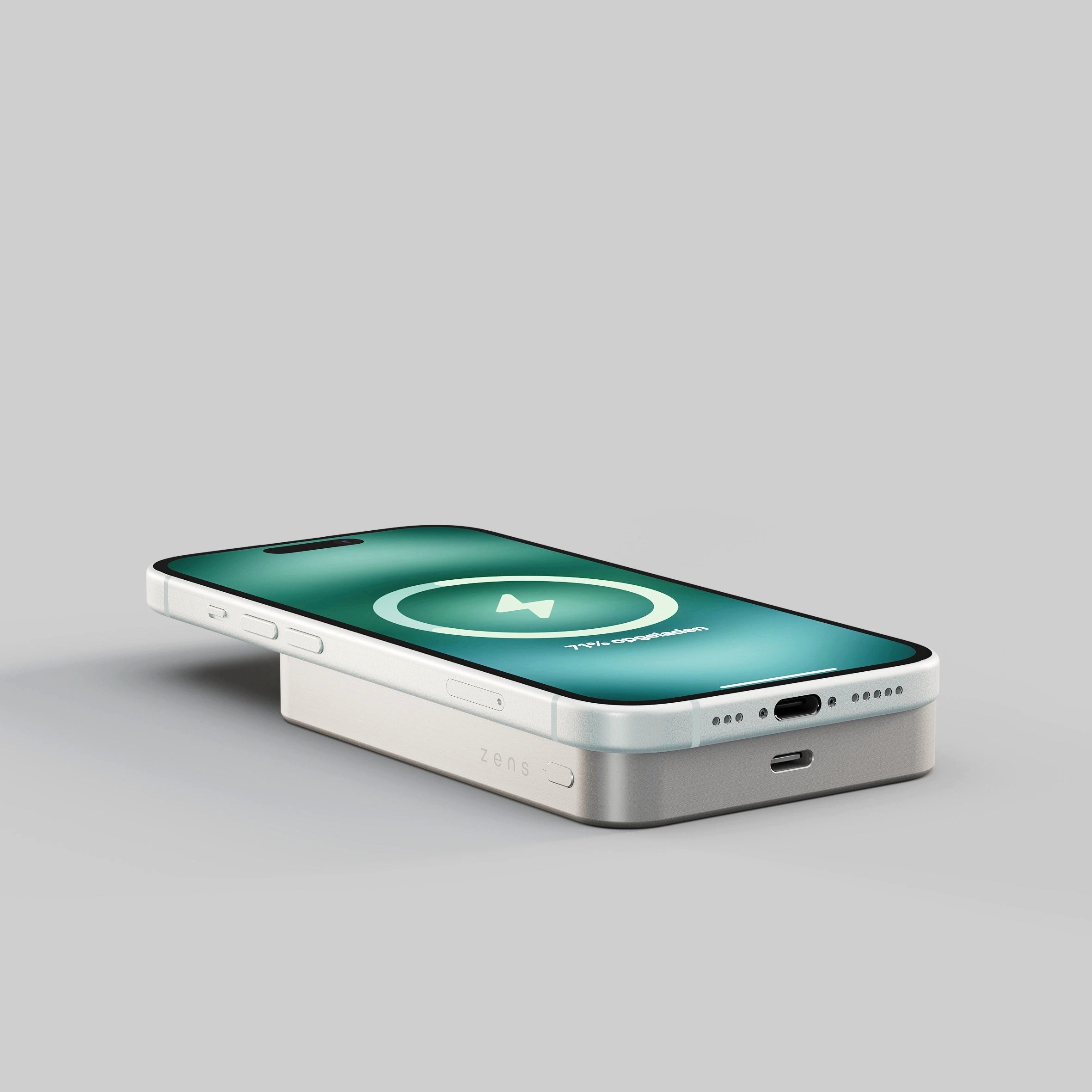 Zens Slim Qi2 Aluminium Powerbank 10.000 mAh, weiß Powerbank