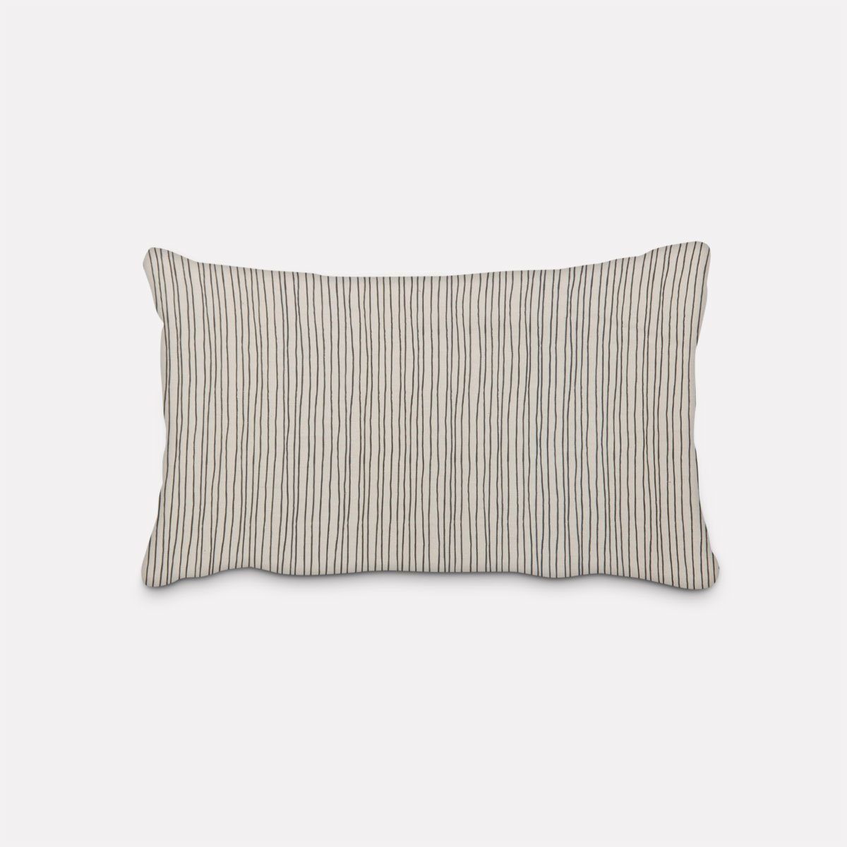 SCHÖNER LEBEN. Dekokissen Kissenhülle Streifen Linien schwarz wollweiß, made in Germany,handmade