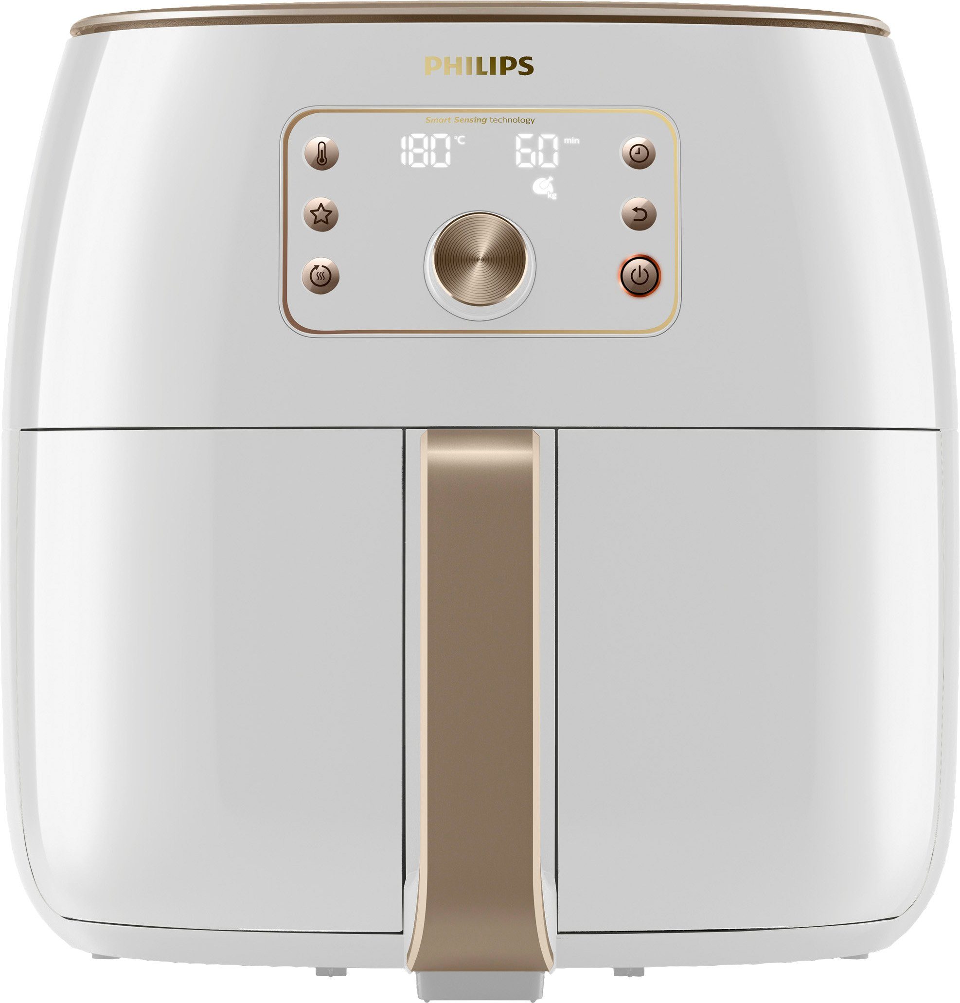 Philips Heißluftfritteuse HD9870/20 Airfryer Premium Sensing weiß 1,4kg, Fassungsvermögen Technologie Smart 2225 XXL, W