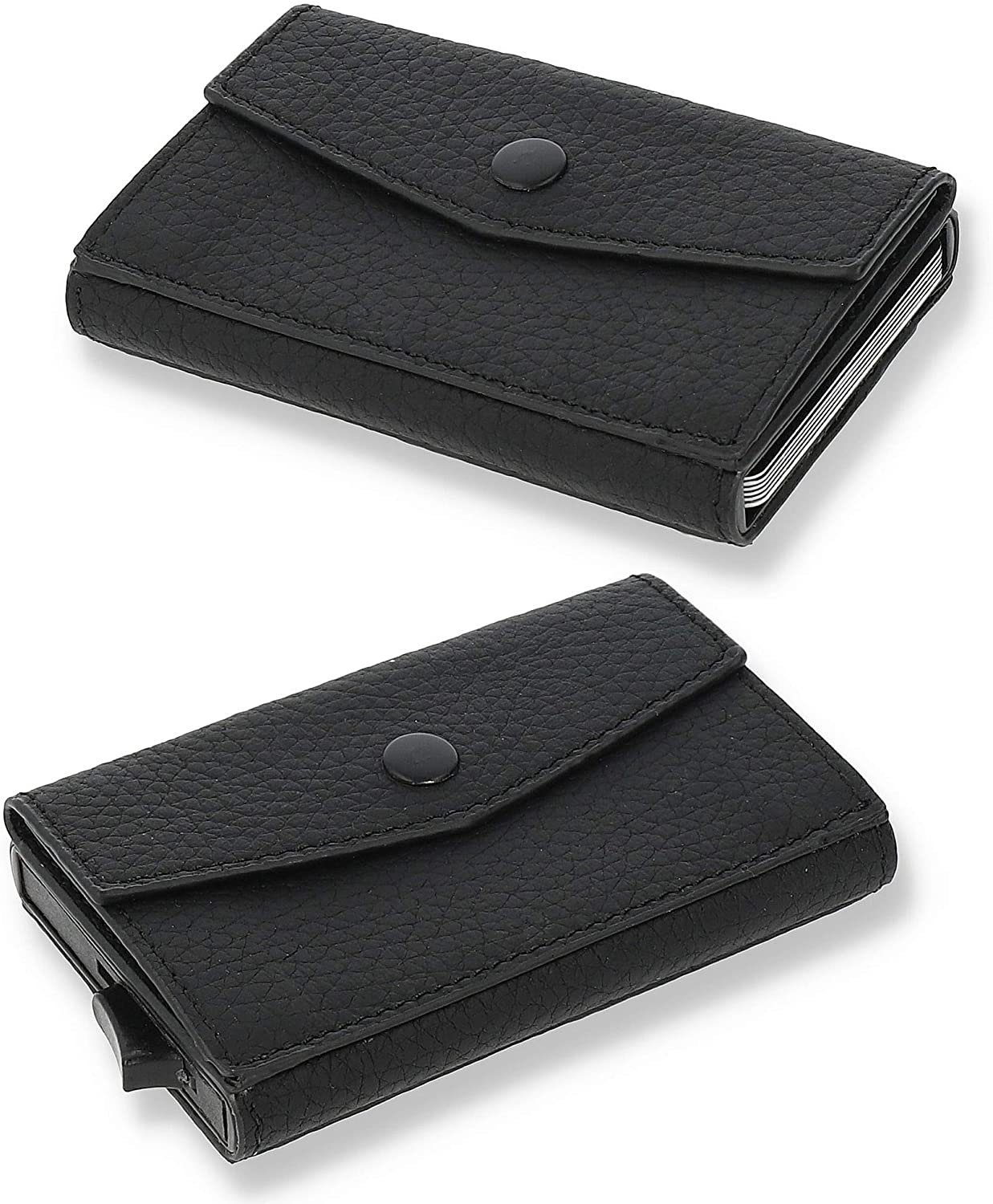 Solo Pelle Mini Geldbörse Kartenetui, Kreditkartenetui, Leder Geldbörse Slim Wallet Münzfach, echtes Leder aus Europa, elegantes Design mit RFID Schutz