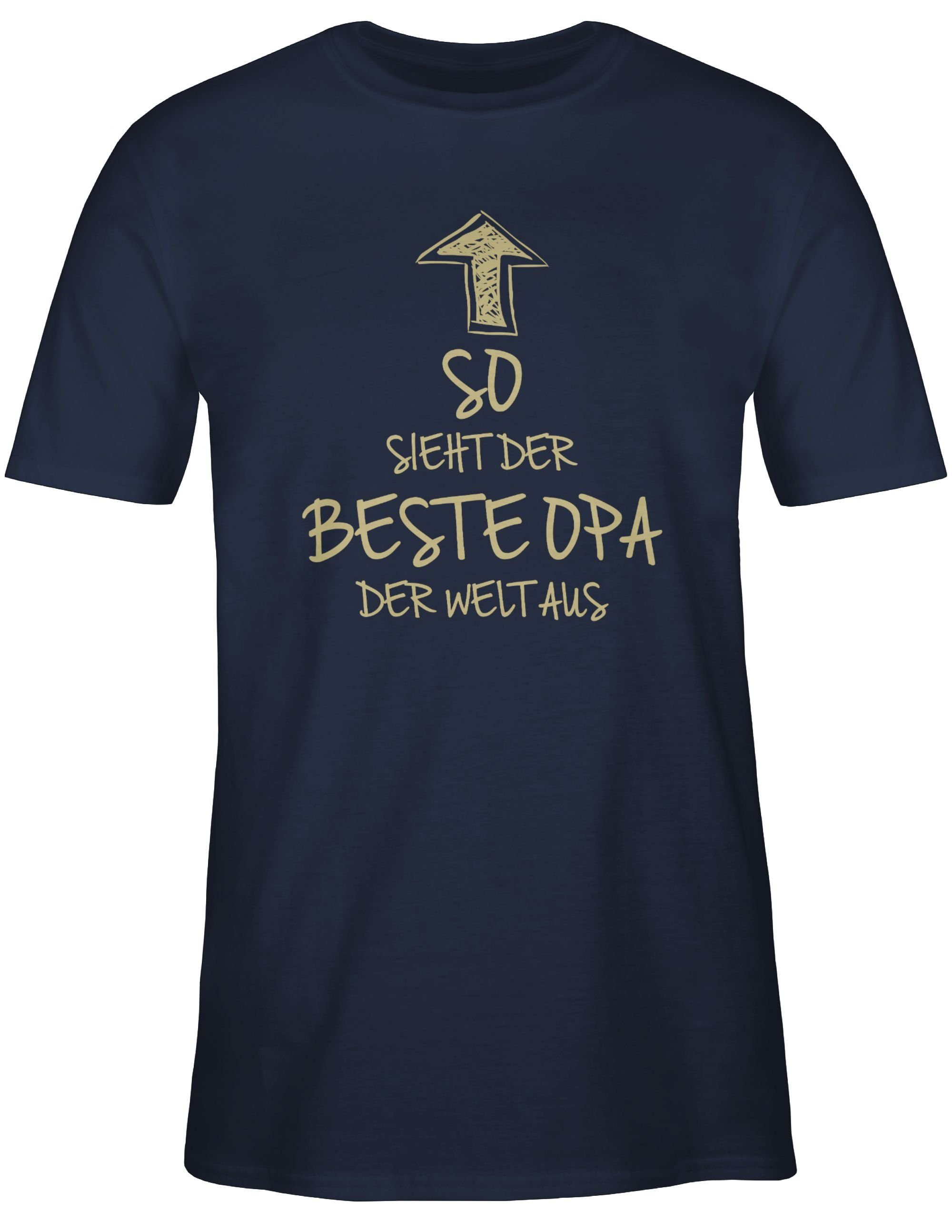 der T-Shirt Geschenke Navy So aus sieht beste der 2 Opa Shirtracer Welt Opa Blau