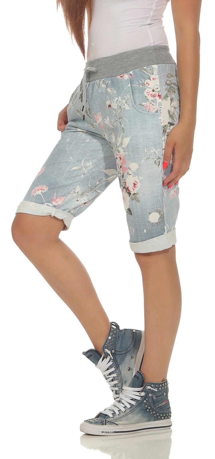 CLEO STYLE Sweatbermudas Bermuda Damen 30 Modell 2 36-40 günstig online kaufen