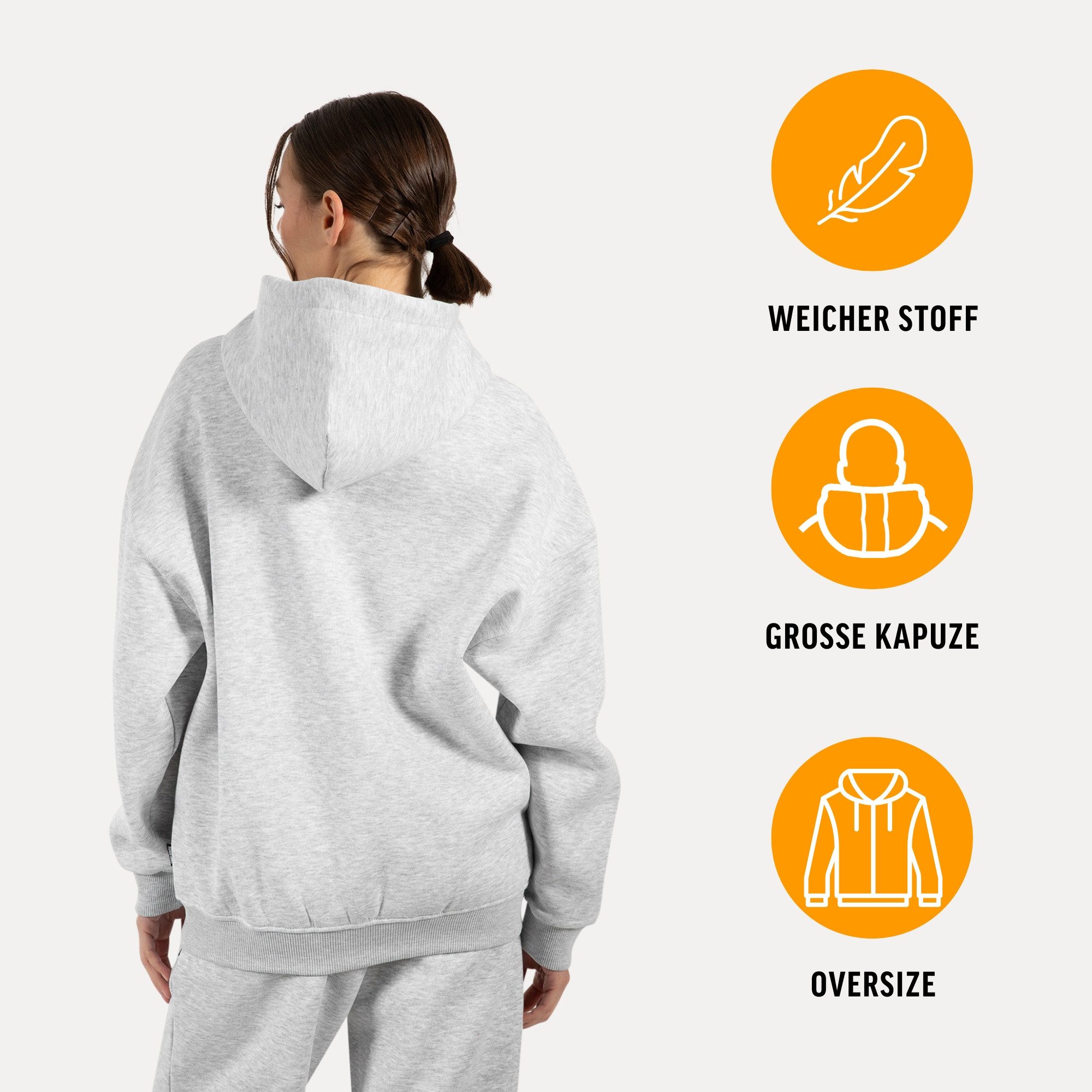 Smilodox Hoodie Lyanna, Oversize Zip Kapuzenpullover mit Reißverschluss, Fl günstig online kaufen