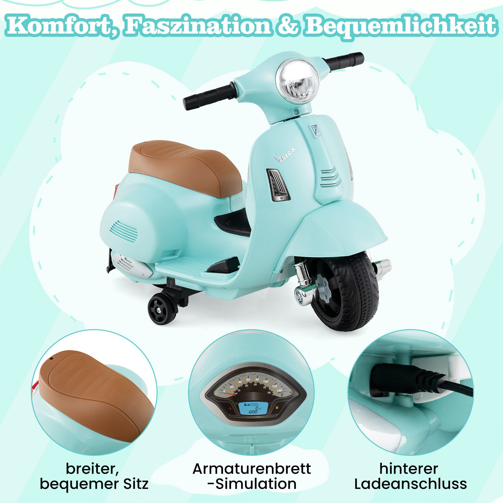 KOMFOTTEU Elektro-Kindermotorrad, Belastbarkeit 25 kg