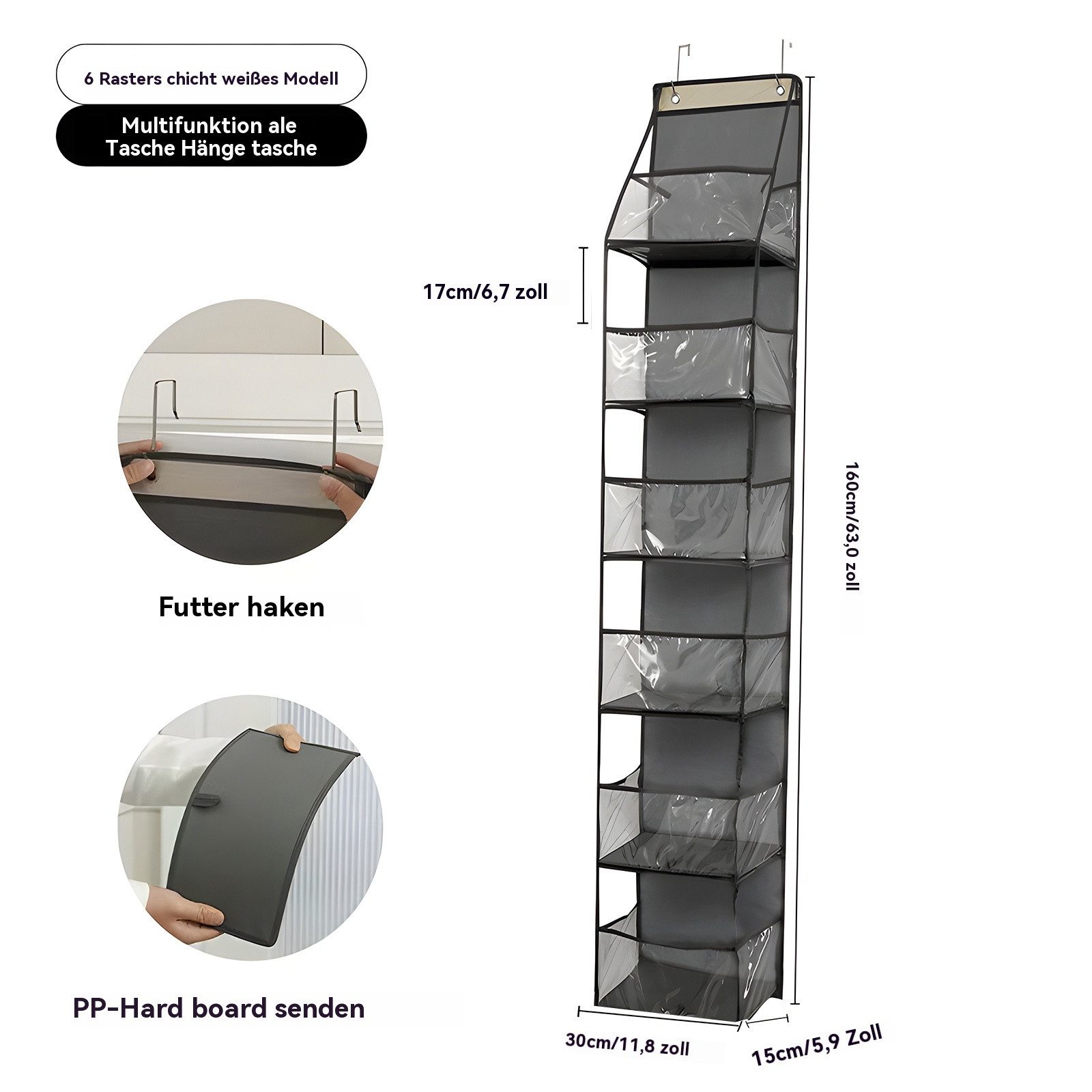 PODOFO Hängeregal Handtaschen Organizer Hängend, 6-Taschen Oxford Stoff Hän günstig online kaufen