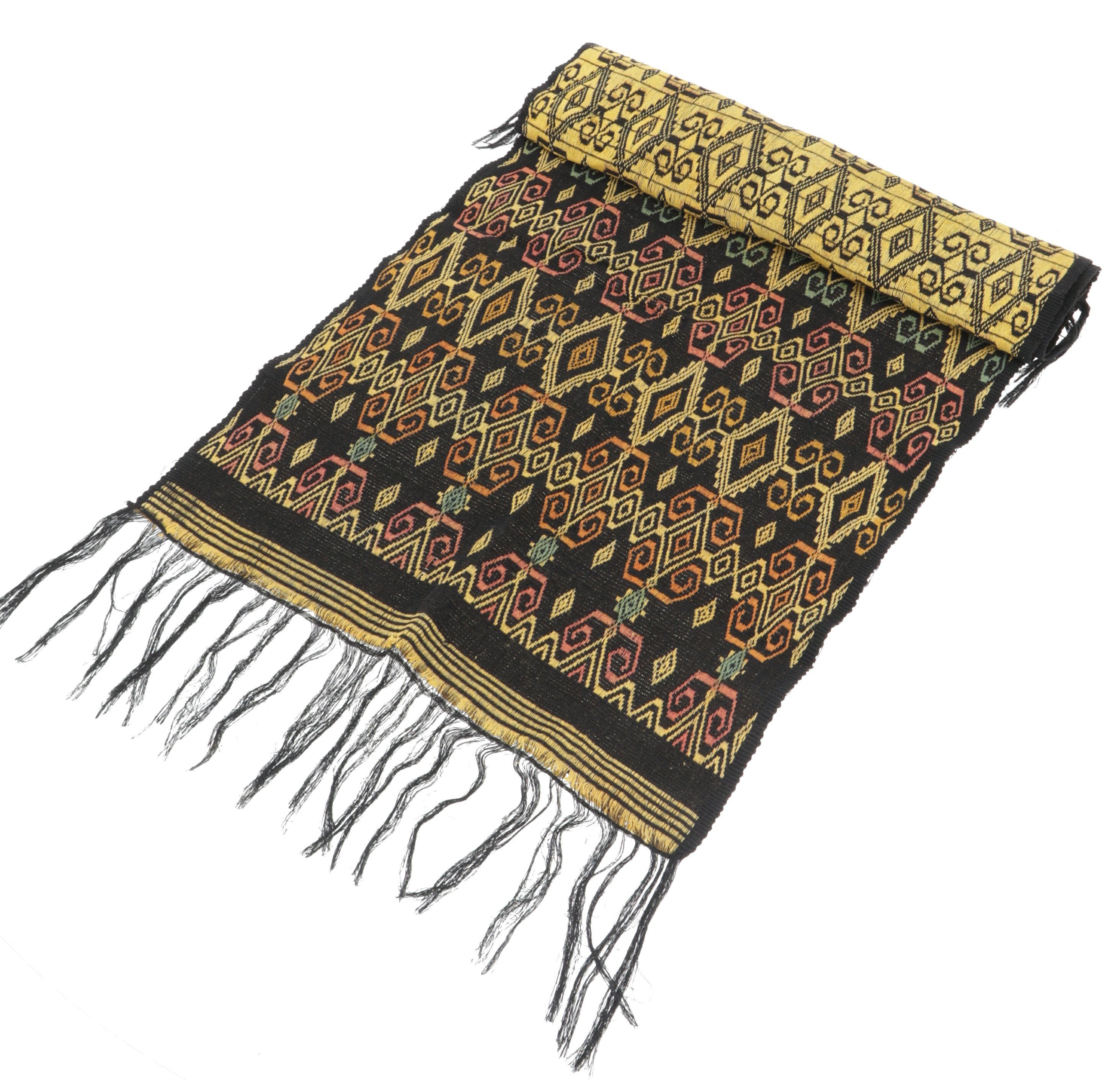 Guru-Shop Tischläufer Traditionelles handgewebtes Ikat Tuch