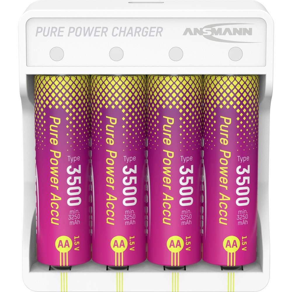 ANSMANN AG Pure Power Set 4× Mignon AA Akkus und Lademodul Mignon (AA)-Akku Akku