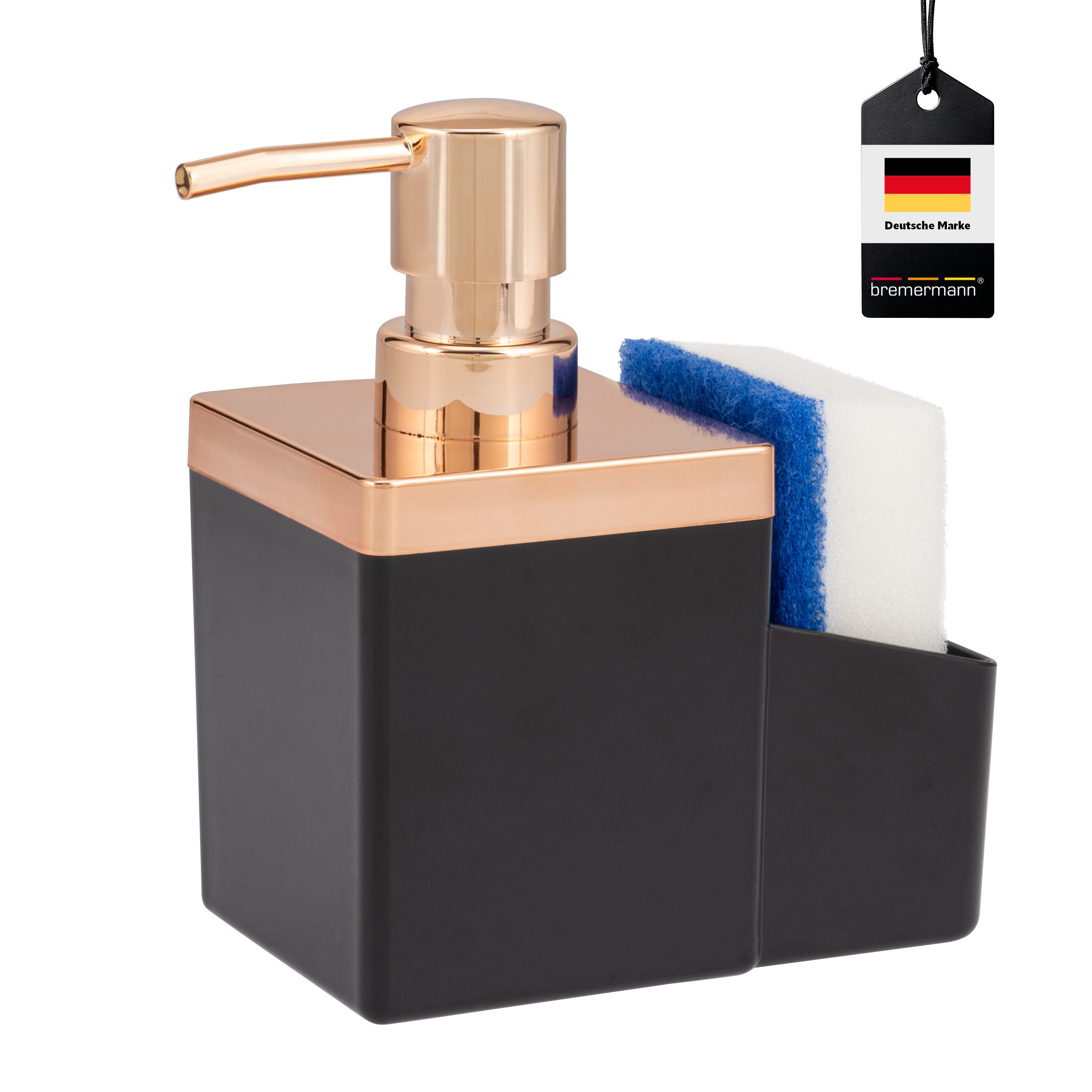 bremermann Дозаторы для моющих средств Spülbecken-Organizer, Дозаторы для моющих средств, Schwamm, schwarz-rosegold