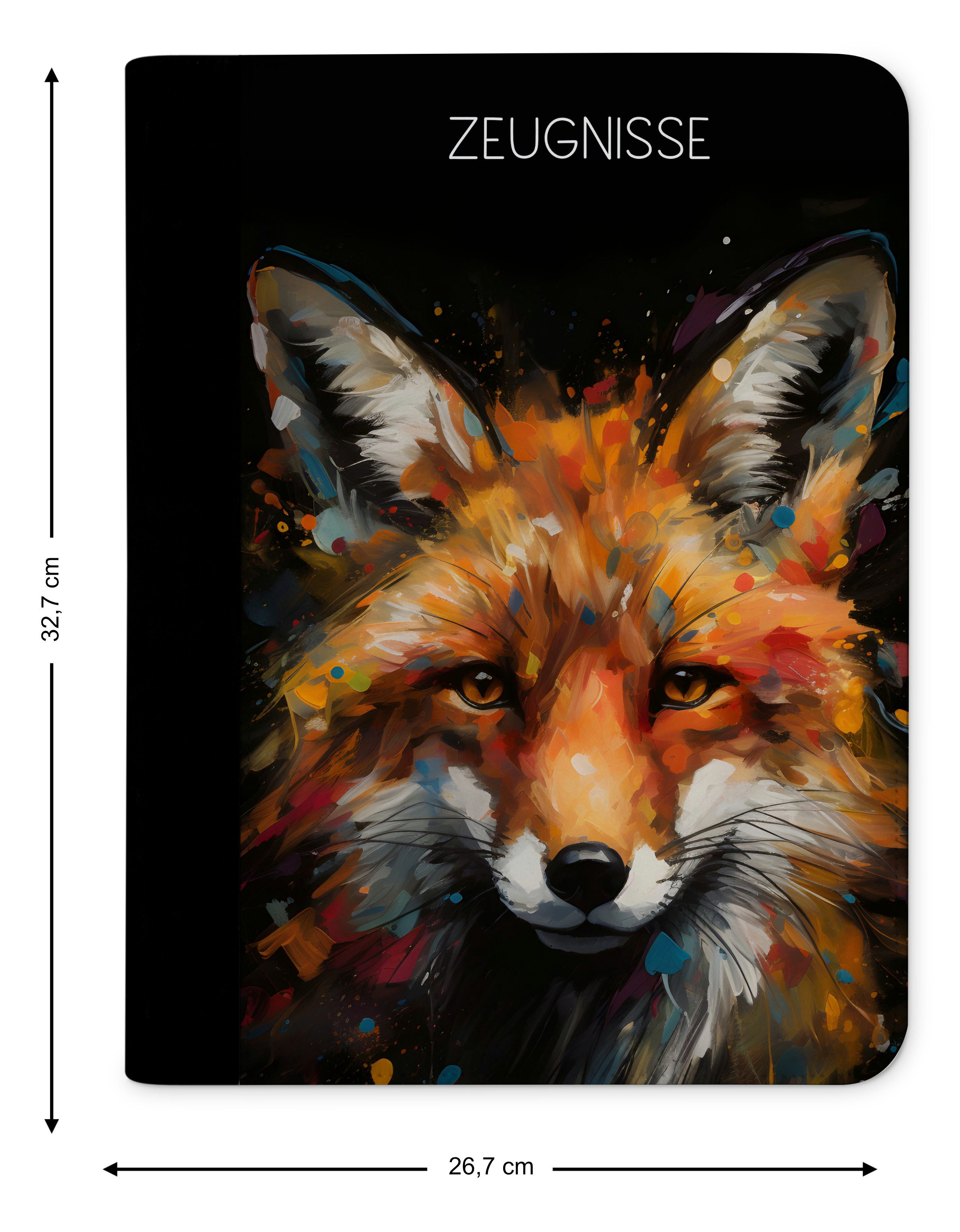 CreaDesign Schreibmappe Kinder Zeugnismappe, Dokumentenmappe, Ordner A4, Fuchs dark (1-St)