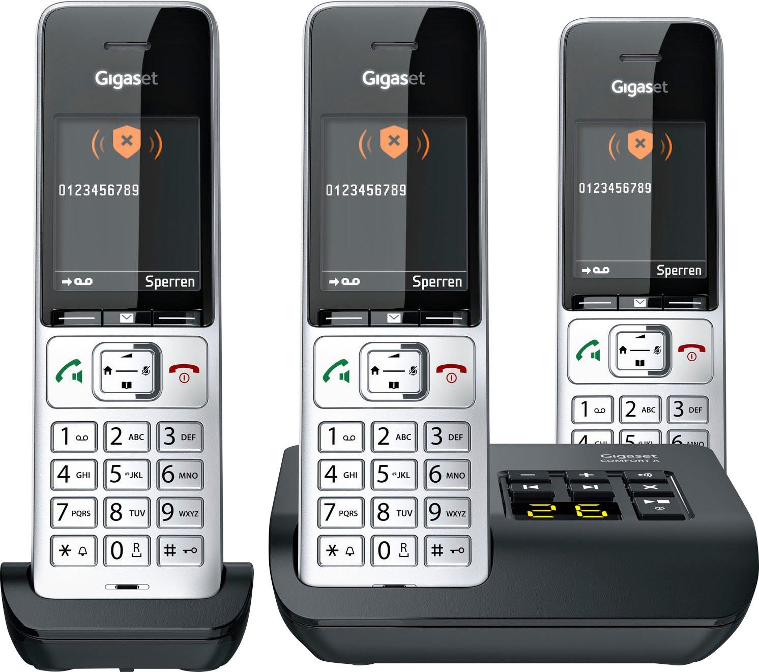 Gigaset COMFORT trio (Mobilteile: Schnurloses 500A DECT-Telefon 3)