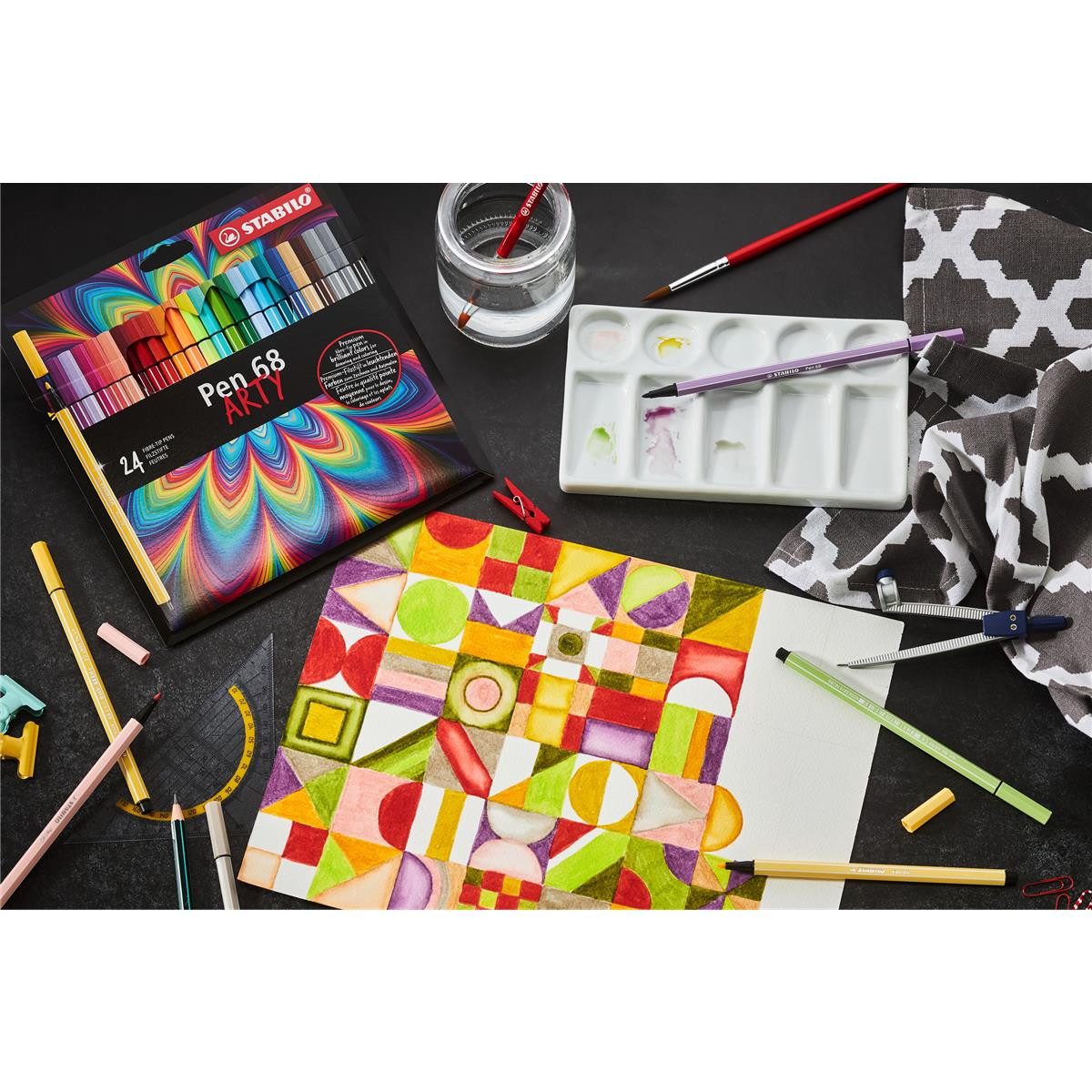 STABILO Faserstift STABILO Pen 68 ARTY Filzstift - M - 1 mm - 12er Set – Bild 4 von 5