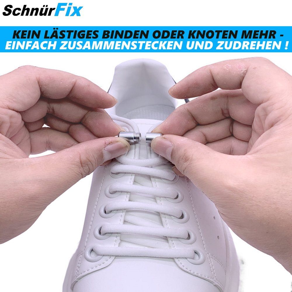 Schnellverschluss Elastisch MAVURA Schnürsenkel SchnürFix mit flach Schuhbänder mit ohne Schnürsenkel Schraubverschluss Binden,