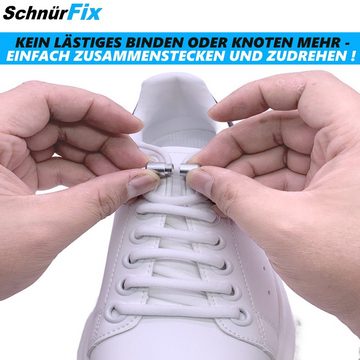 MAVURA Schnürsenkel SchnürFix Schnürsenkel mit Schnellverschluss ohne Binden, Elastisch Schuhbänder flach mit Schraubverschluss