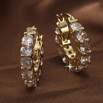 LAKKEC Paar Ohrhänger Stilvoll Metall Kreis Strass Ohrringe Damenschmuck Braut-Ohrringe, Geeignet für Hochzeiten, Partys