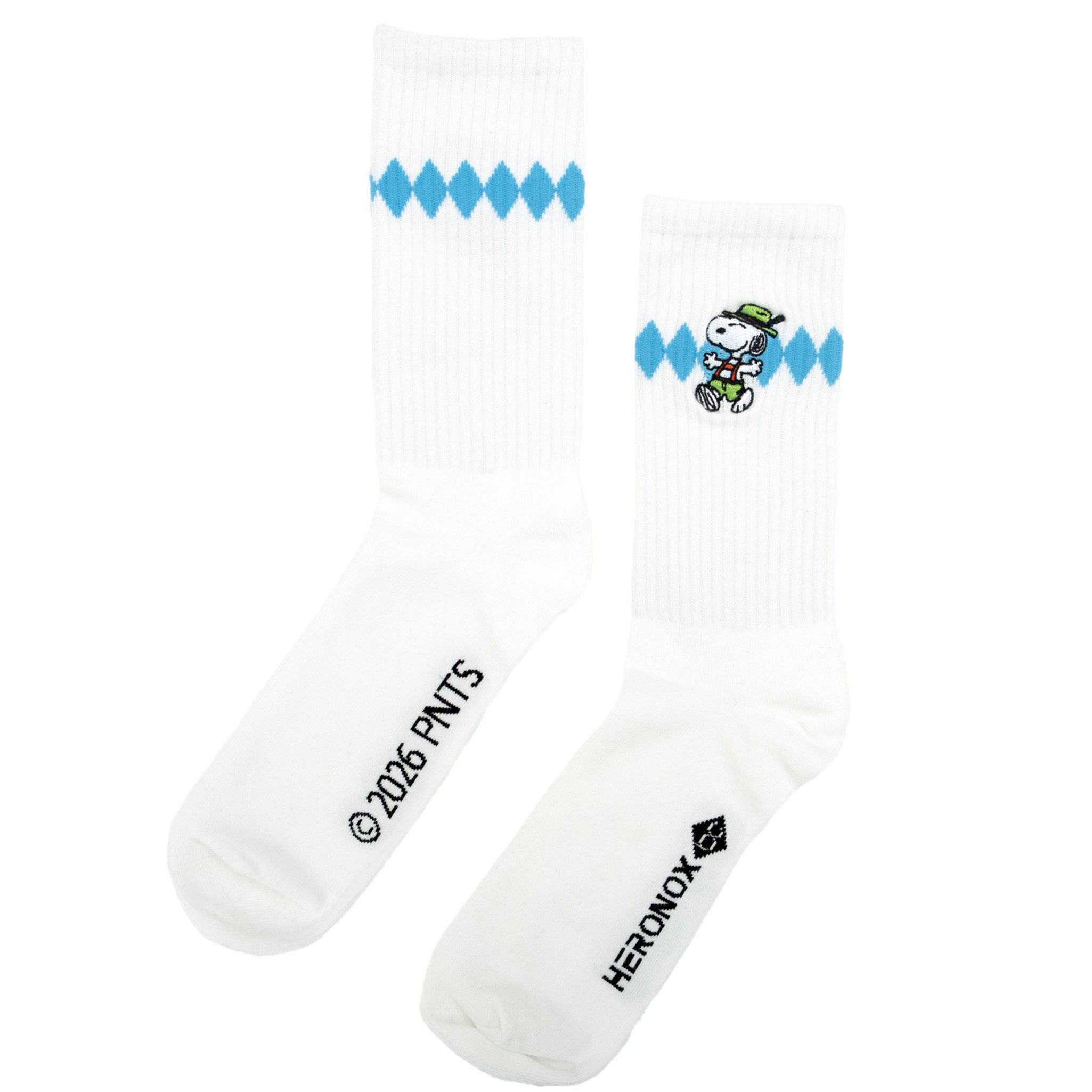 Bavarian Caps Sportsocken Bavarian Caps/Heronox Sportsocken "Peanuts: Snoopy in Tracht" weiß (Sportsocken, Sportsocken)