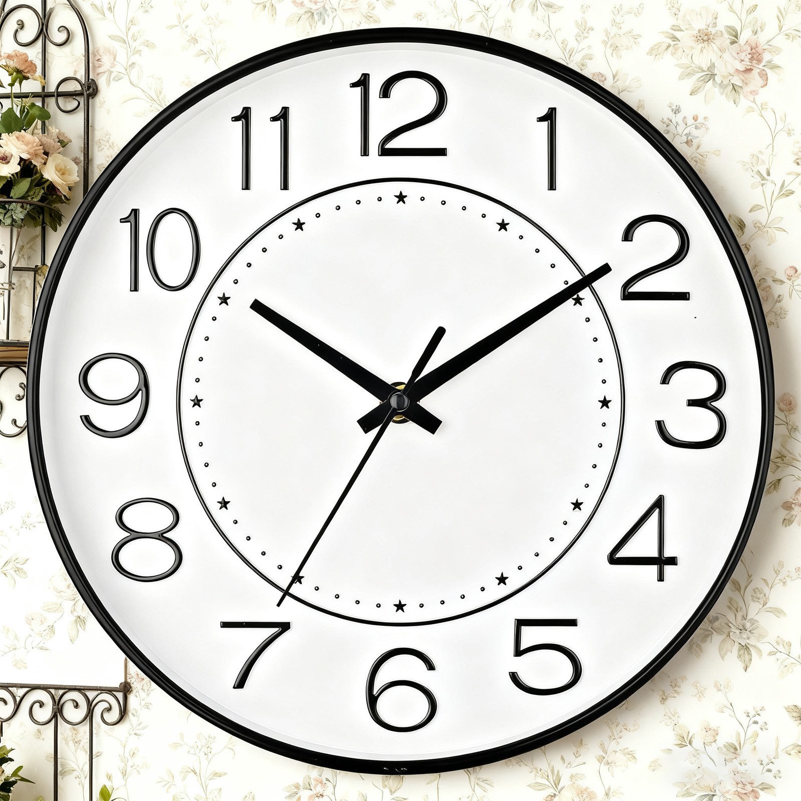 REDOM Wanduhr Lautlos Uhr Dekouhr Große Wanduhr Wohnzimmer Uhr 30 cm (leise Quarz ohne Tickgeräusch Ohne Batterie für Küche Büro)