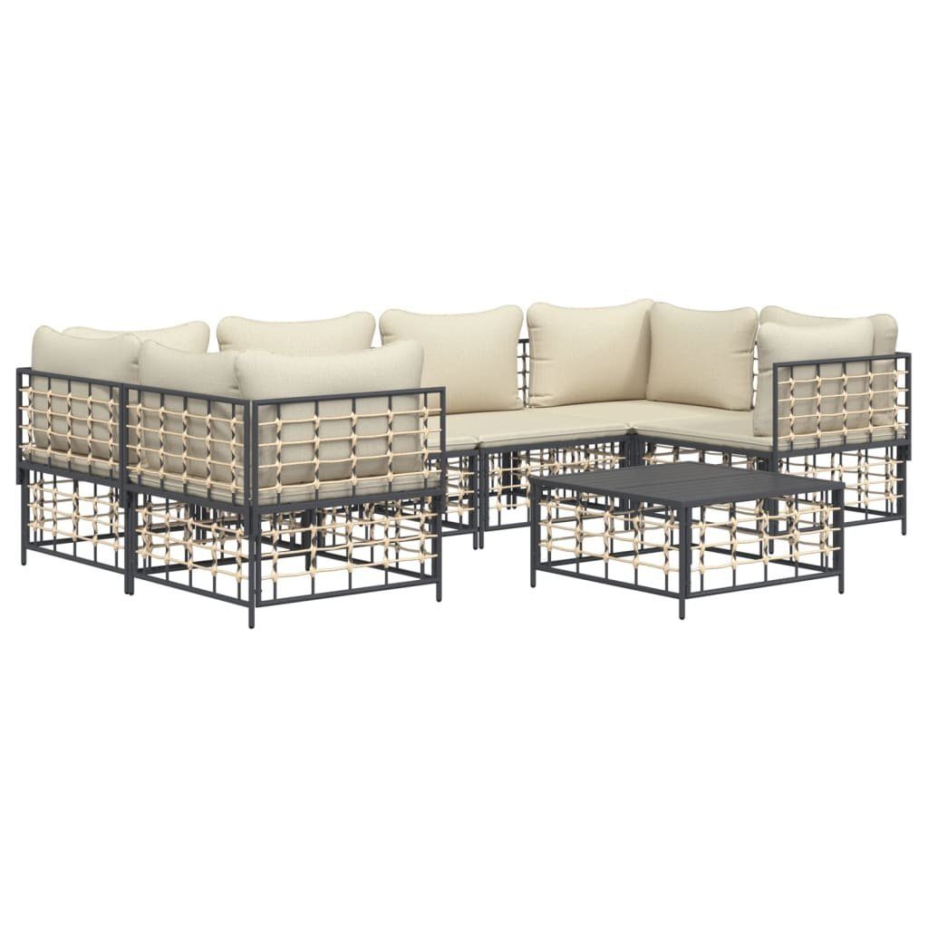 Vidaxl 7-tlg. Garten-lounge-set Mit Kissen Anthrazit Poly Rattan günstig online kaufen