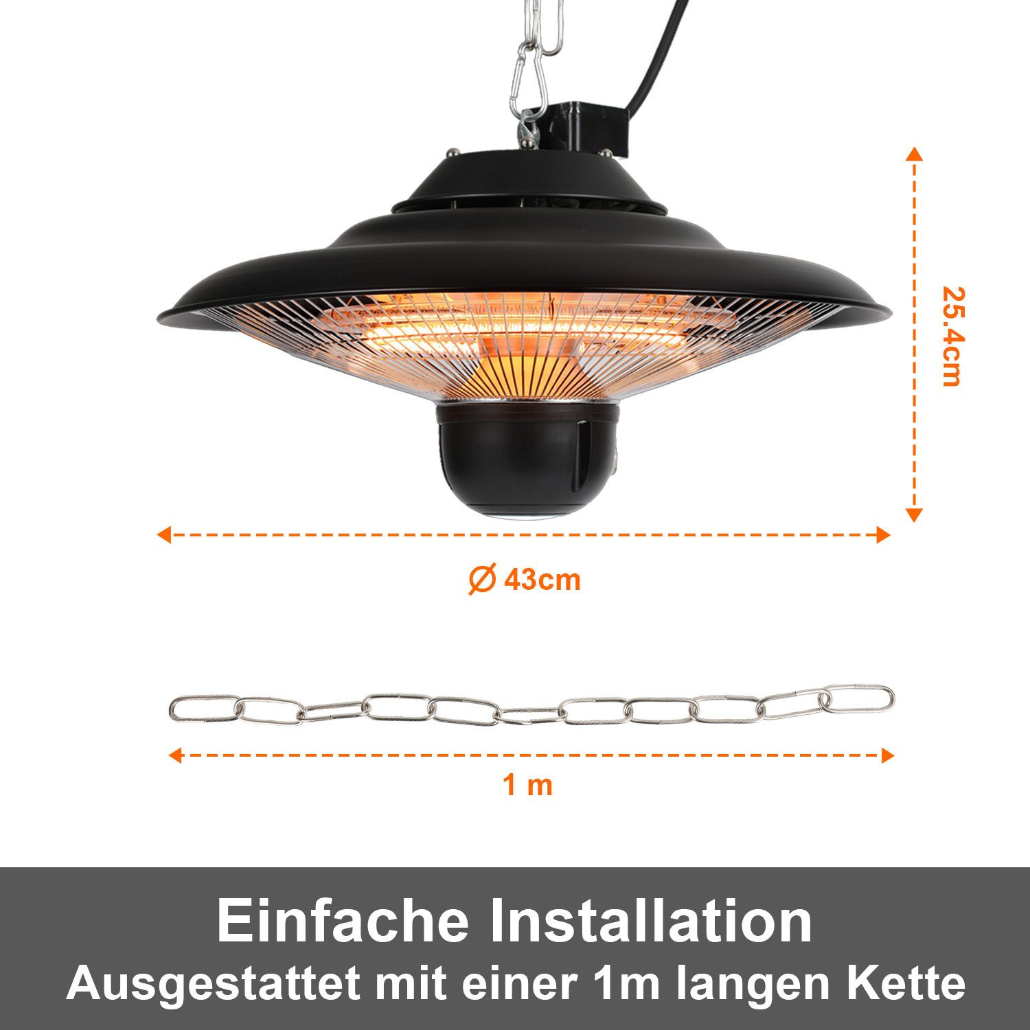 Clanmacy Terrassenstrahler Terrassenstrahler Deckenheizstrahler 2000 W günstig online kaufen