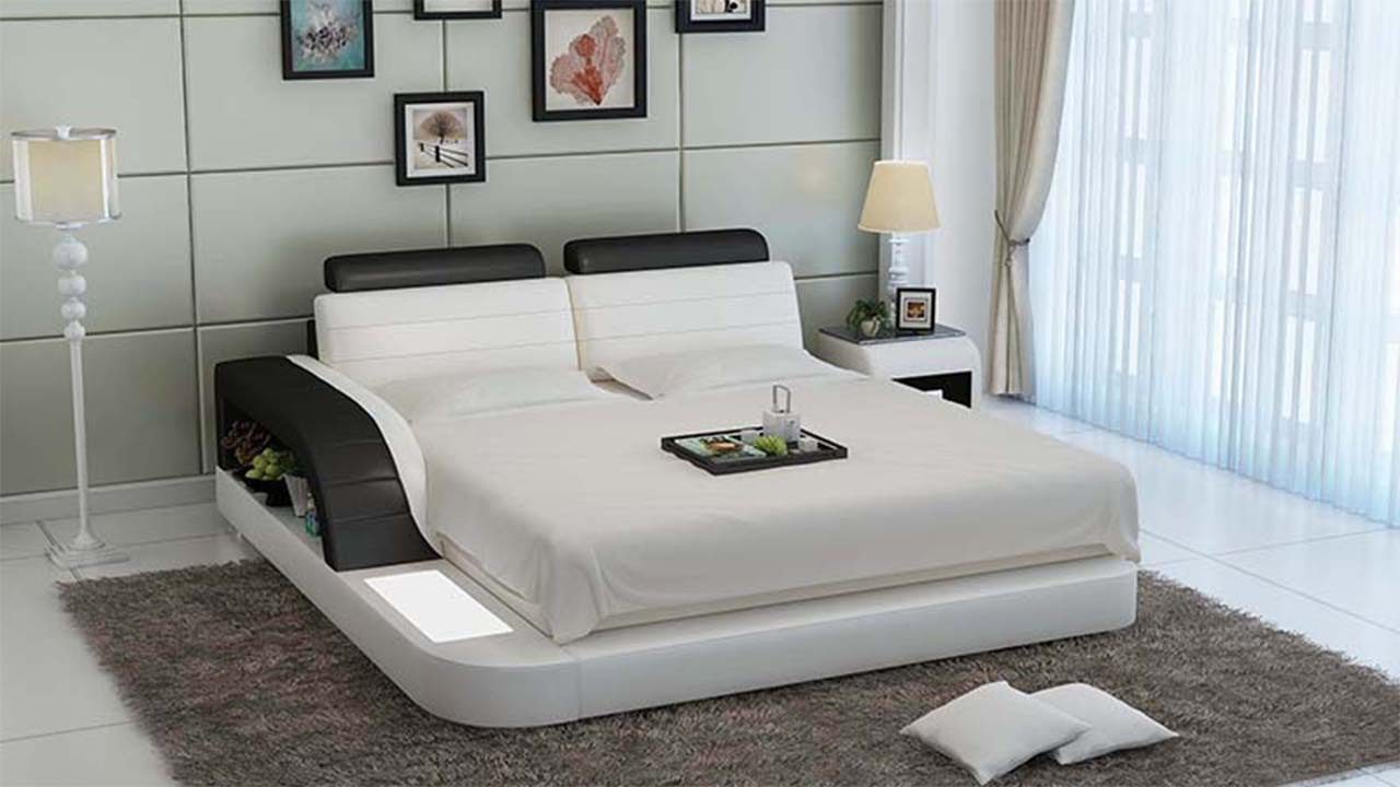 Xlmoebel, Wasserbett Luxus Doppelbett mit Lederpolsterung und integriertem Wasserbett, (Wasserbett), Hergestellt in Europa