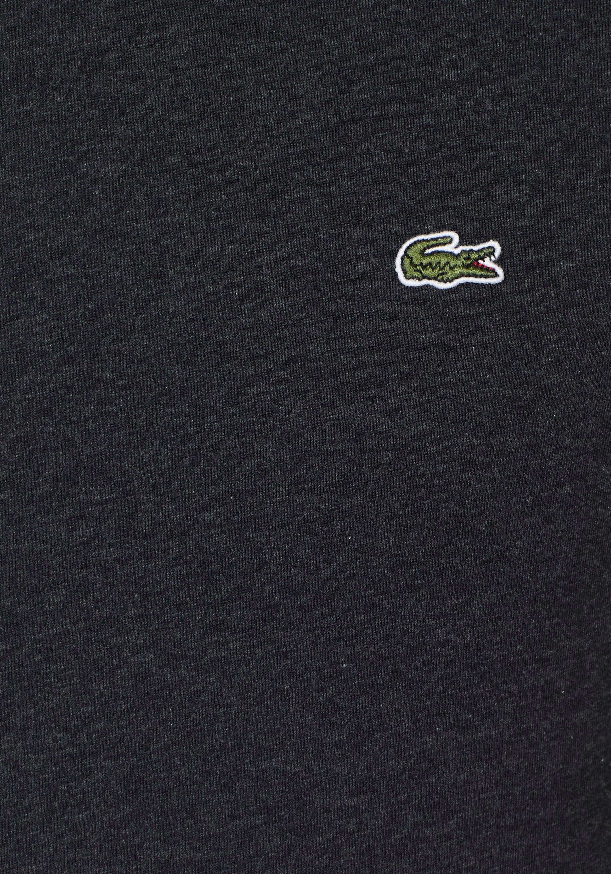 Lacoste-Krokodil T-Shirt mit auf schwarz der (1-tlg) Lacoste Brust