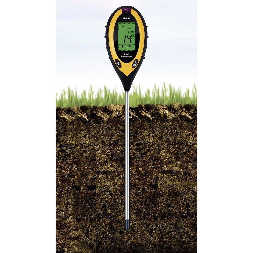 X4-Life Feuchtigkeitsmesser X4-LIFE 700403 Bodenmessgerät Schwarz, Gelb