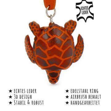 Monkimau Schlüsselanhänger Schildkröten Schlüsselanhänger Leder Tier Figur (Packung)