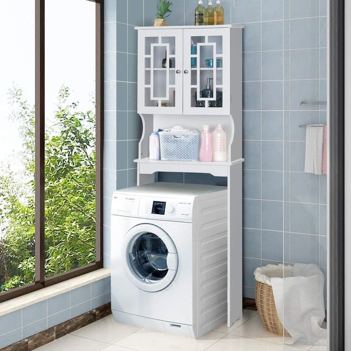 COSTWAY Badregal, Toilettenschrank mit Tür & günstig online kaufen