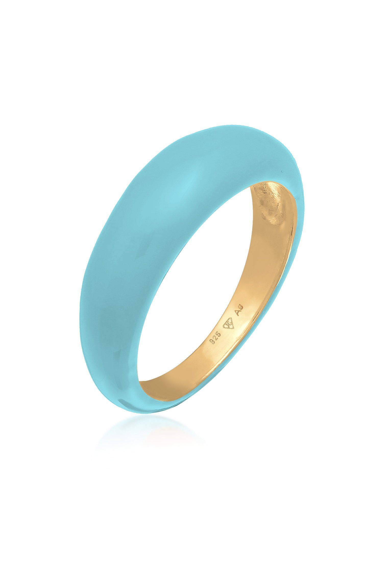 Fingerring Bandring Stapelring Emaille 925er Silber vergoldet