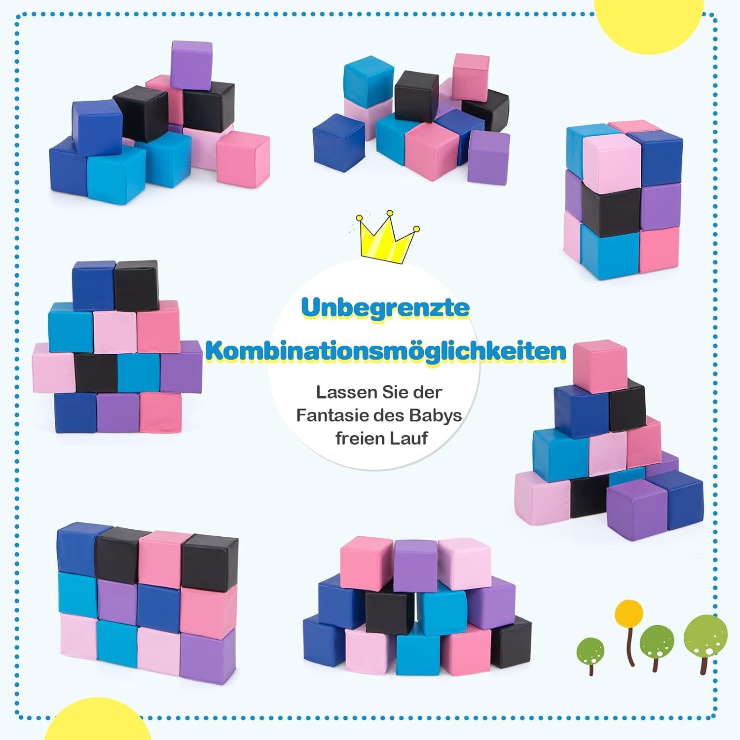 COSTWAY Spielbausteine, (12 St), Schaumstoff Softbausteine für kinder