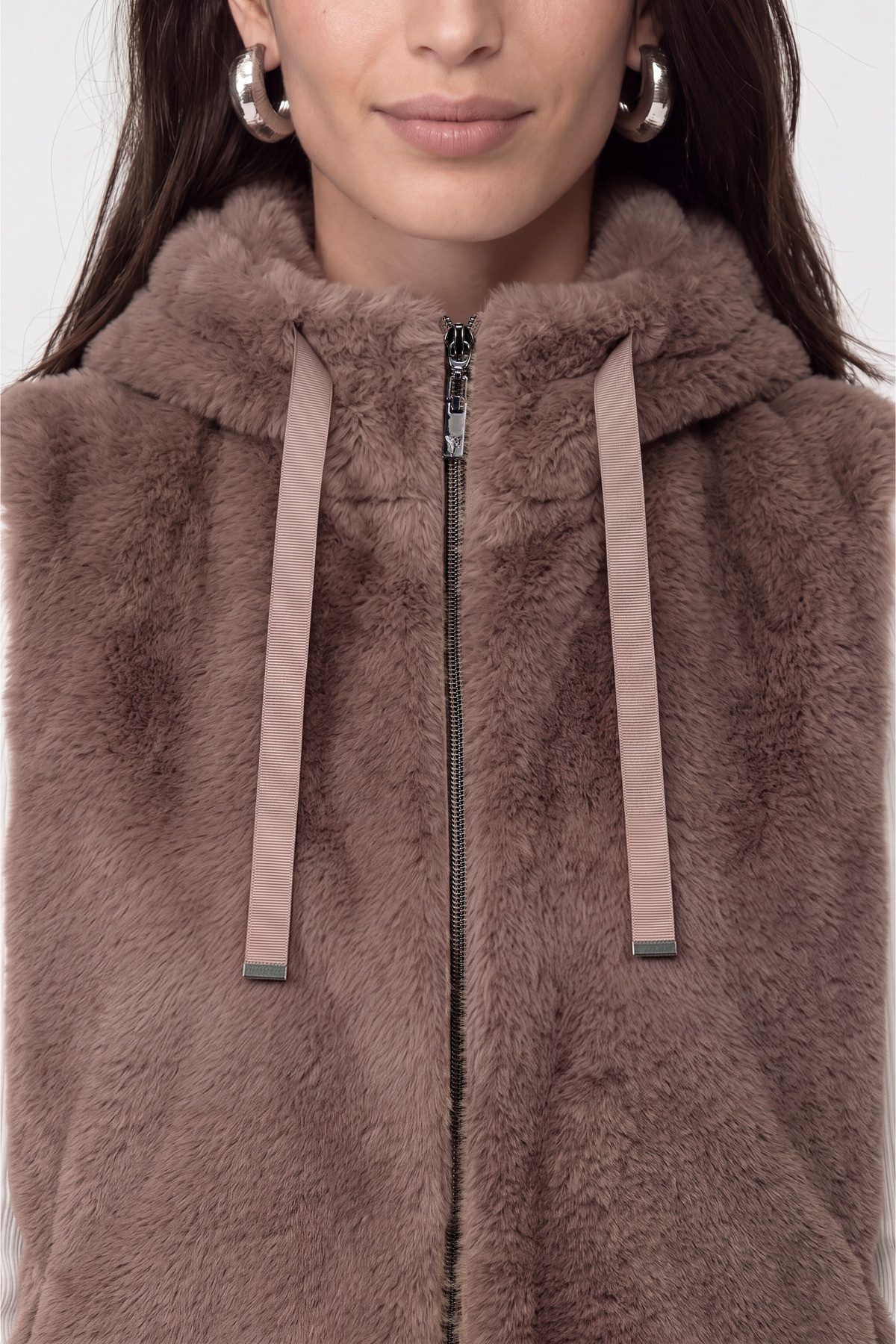 Monari Fellimitatweste Weste fake fur Regular fit mit Stehkragen