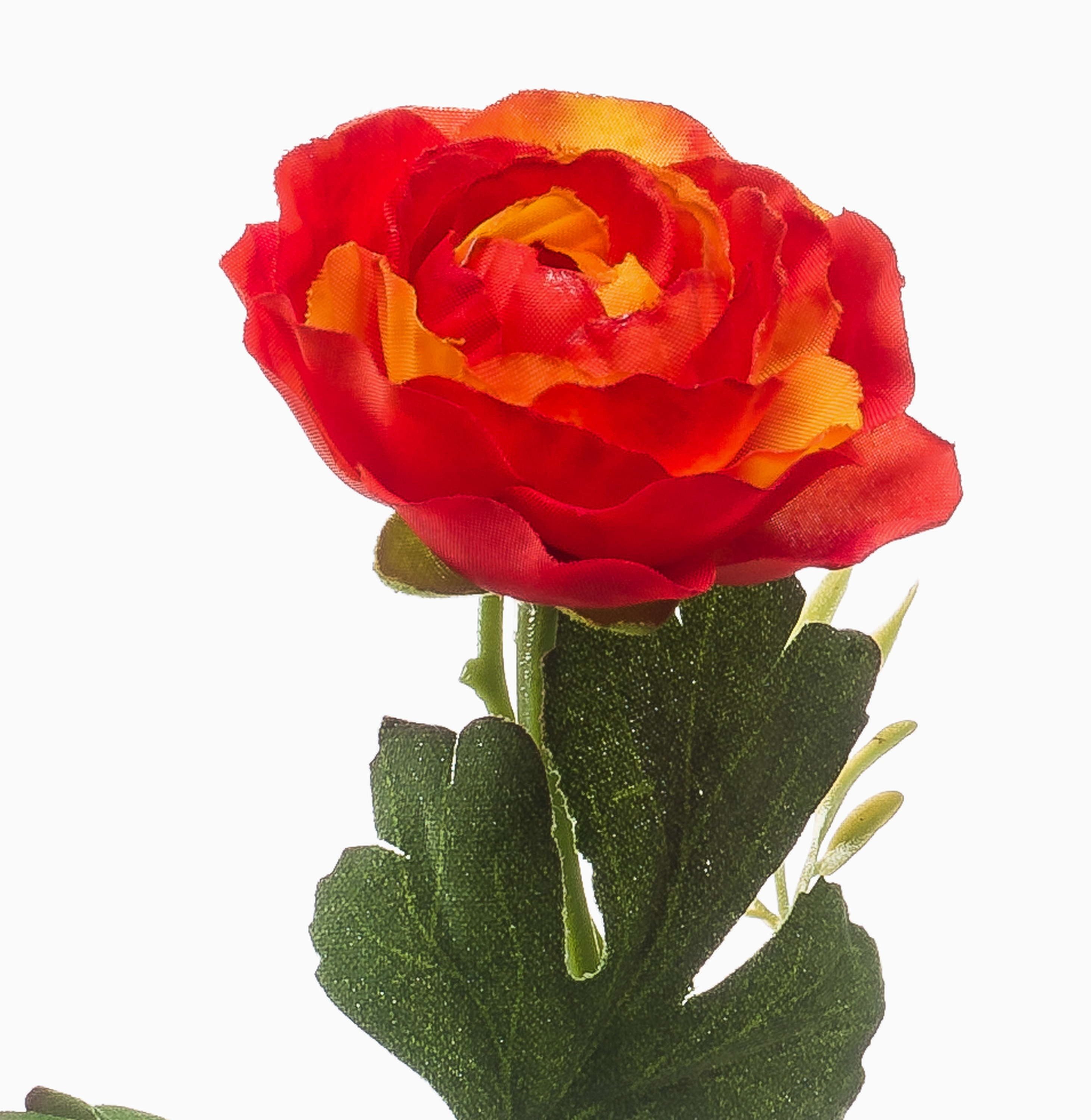 Kunstzweig Kunst Zweig Ranunkel Florance, dunkelorange, 45cm Ranunkel, artplants, Höhe 45.0 cm – Bild 2 von 4