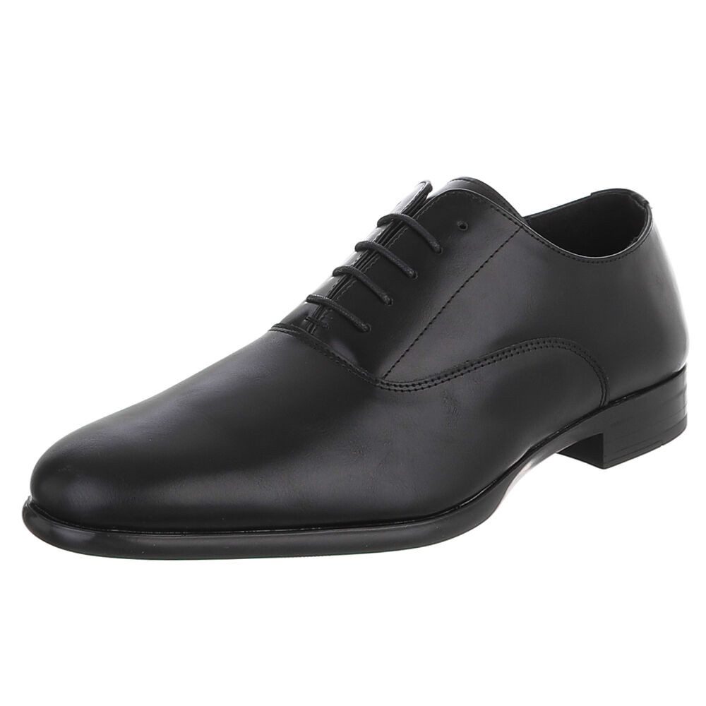 Coolwalk Herren Schnürschuh klassisch elegant für Business & Alltag Schnürschuh (91917902) Blockabsatz Business-Schuhe in Schwarz