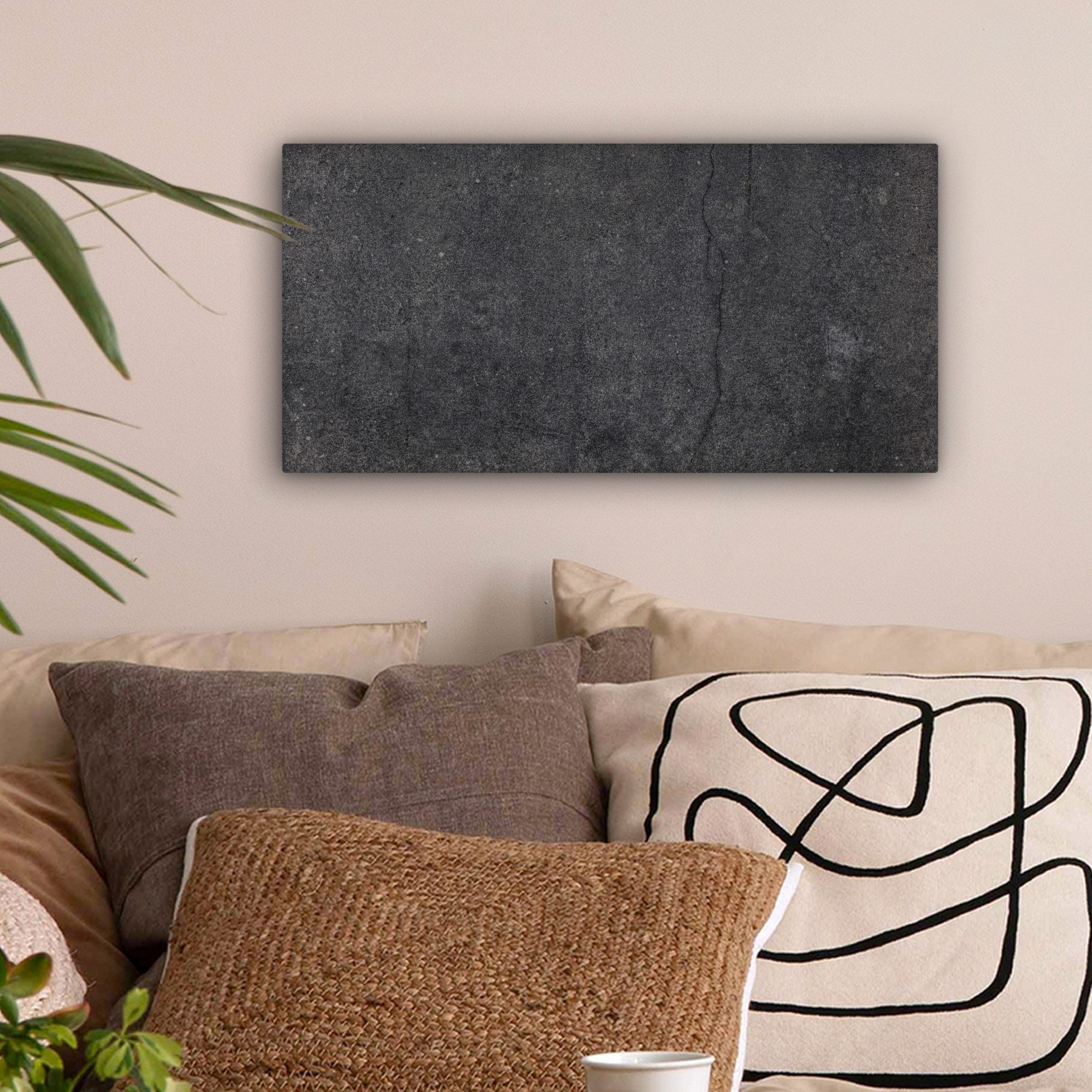 OneMillionCanvasses® Leinwandbild Panorama Beton - Schwarz günstig online kaufen