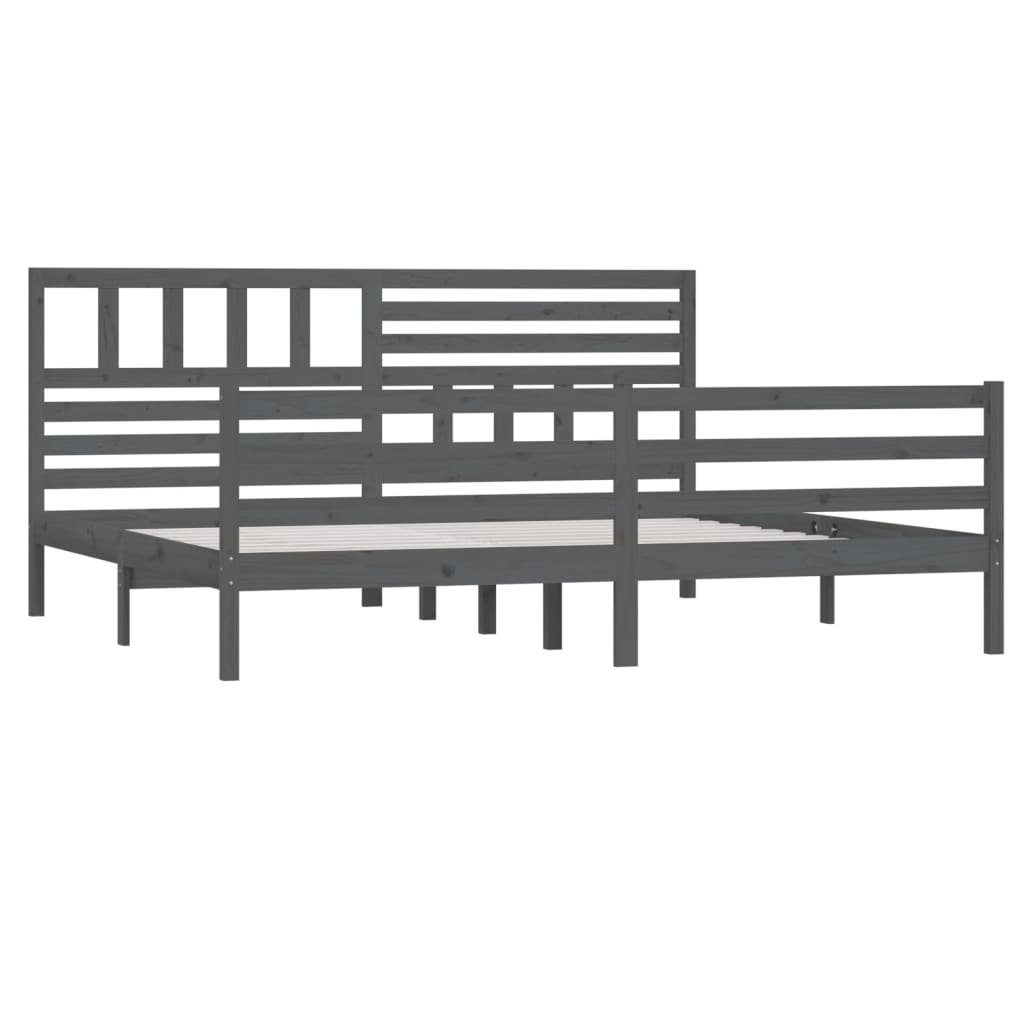 furnicato Bettgestell Massivholzbett Grau 200x200 cm (1-tlg) günstig online kaufen